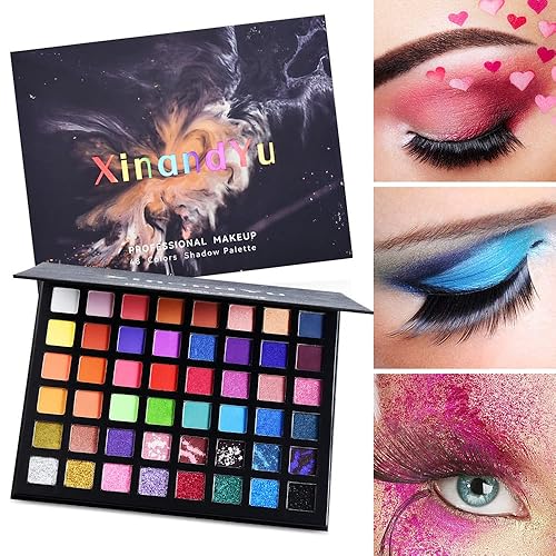 Miniatura 2 de XinandYu Pro - Paleta de maquillaje de sombra de ojos colorida 48 colores de larga duración mezcla de sombras de ojos kit de regalo de paleta de