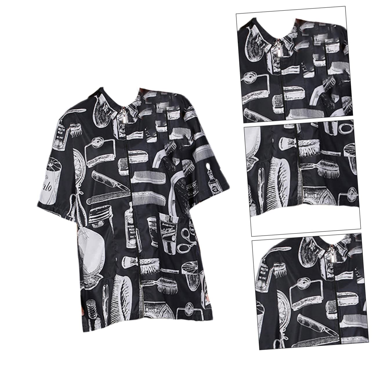 Friseuruniform Arbeitskleidung Kurzarm Friseurkittel Schwarz Xl Professionelle Haarschneidekleidung Für Salon Und Spa