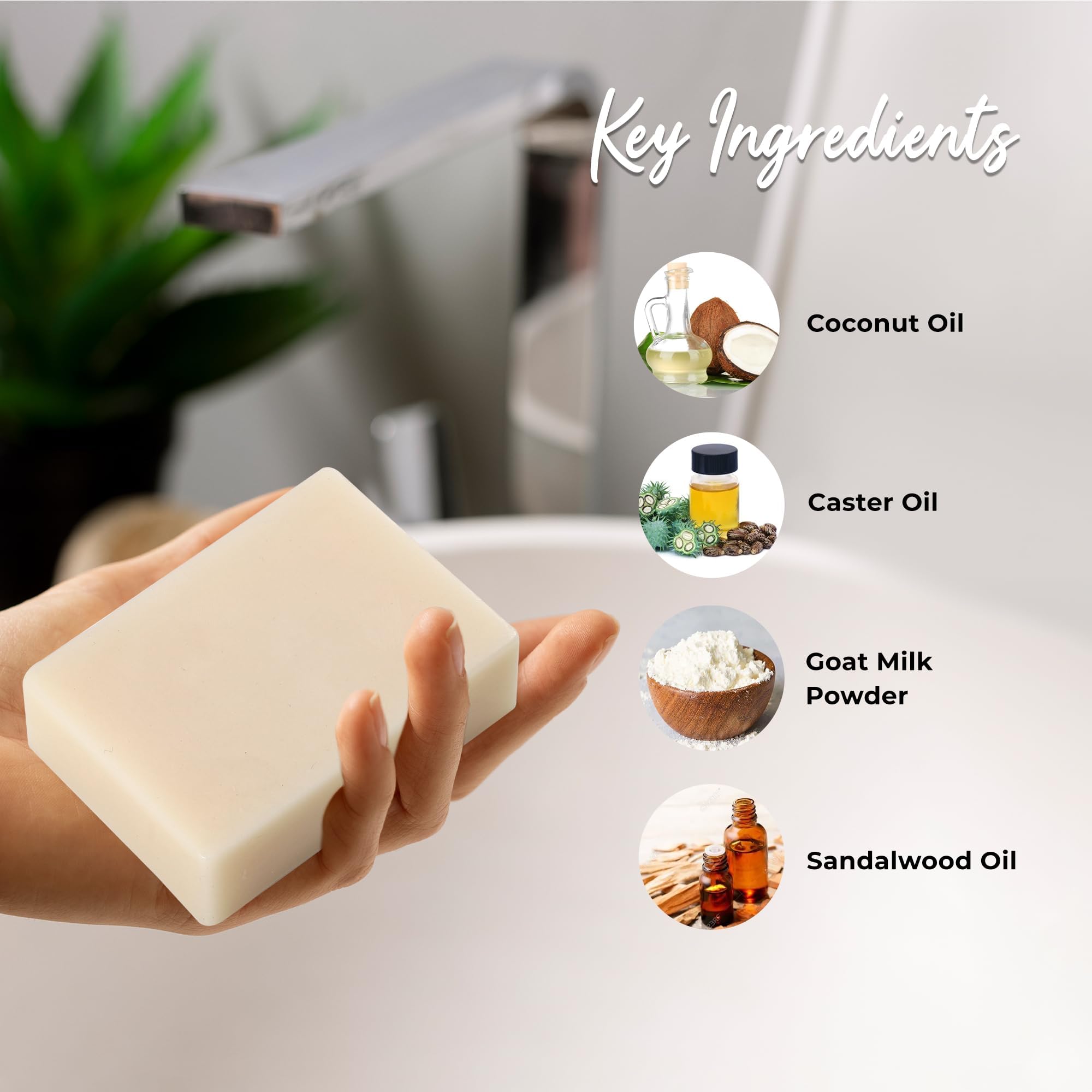 Gentle Petal Handmade Herbal Goat Milk Soap | Natural Moisturizing Bath Soap for Dry & Sensitive Skin | Anti-Aging, Gentle Cleansing Soap Bar for Men & Women | 100gm x 3 (Pack of 3) 2
