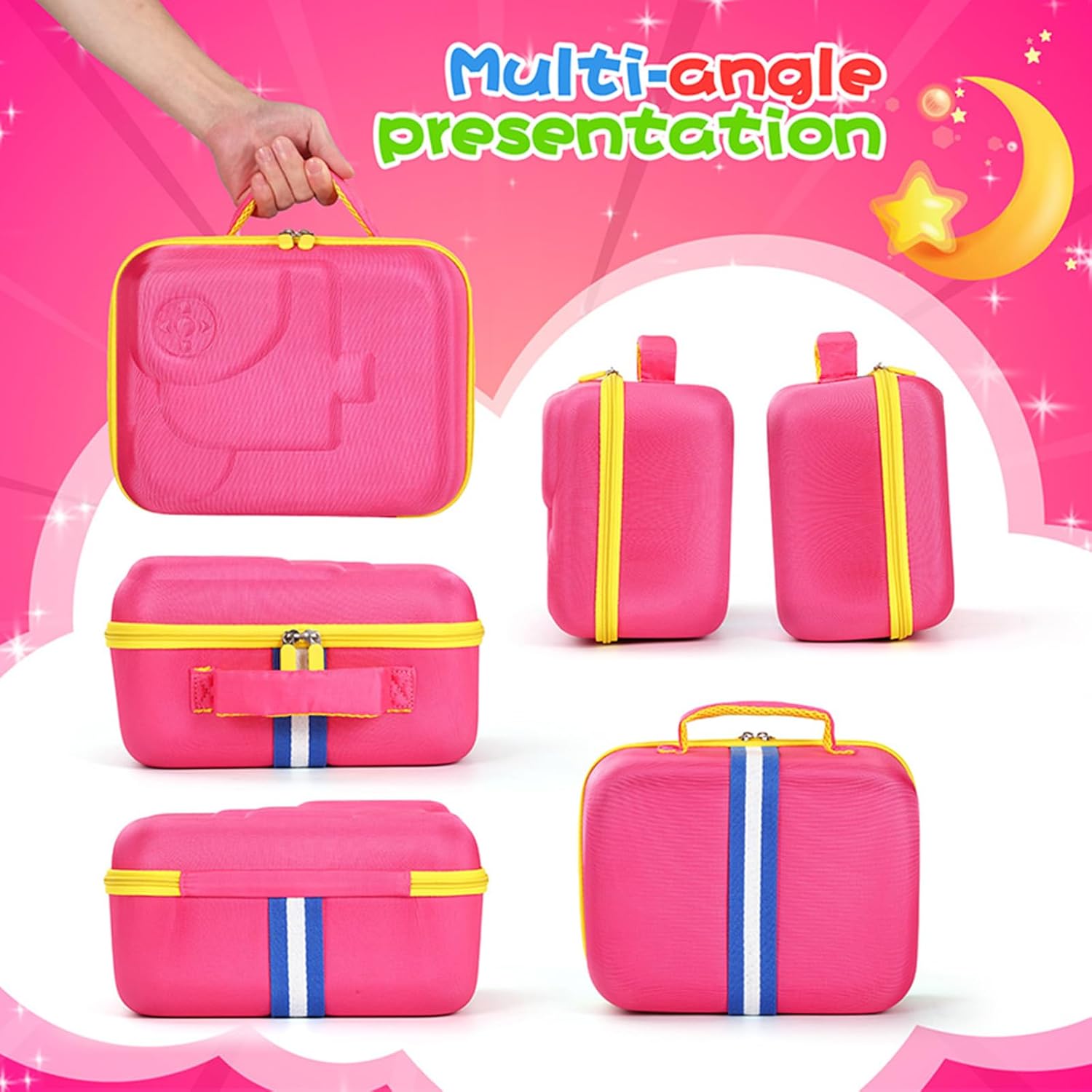 EVA Carrying Case Compatible with Little Tikes Story Dream Machine Books Starter Set, Portable Storage Case Organizer for Little Tikes Storytelling Toys, Travel Handle Bag (Pink, Small Size)