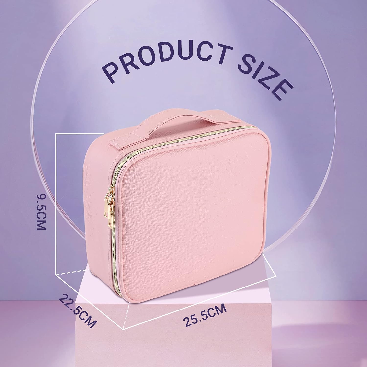 Joligrace Makeup Bag Cosmetic Case Vanity Travel Beauty Box Make Up Train Case Hairdressing Tools Organiser with Adjustable Compartment and Tools Bag, Cute Pink 5 71+g2IPgleL. AC SL1500