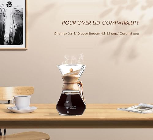 Miniatura 3 de Tapa de bambú para cafeteras Chemex 36810 taza, diseño innovador, hecha de bambú natural