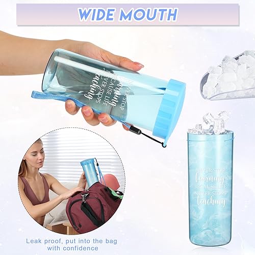 Miniatura 5 de Tioncy 10 tazas inspiradoras de agradecimiento, regalos de agradecimiento al personal, botellas de agua motivacionales a granel con correa de tapa,