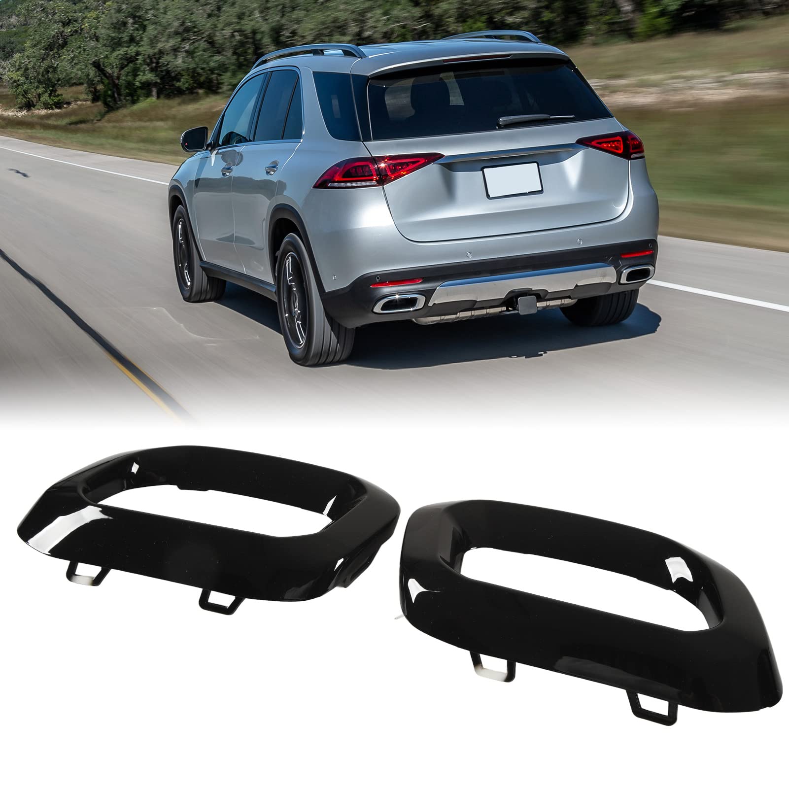 Embellecedor de la Cubierta del Tubo de la Punta de Escape, Embellecedor de la Cubierta de la Punta de Escape Ajuste del Bisel para GLC GLE GLS-Class X253 C253 W167 V167 C167 (Negro brillante)