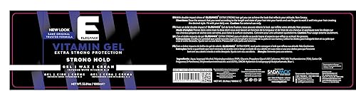 Miniatura 2 de Elegance Vitamina Gel, 33.8 onzas, infundido con vitamina Pro-VB-5, gel de fijación fuerte, máxima protección para el cabello y brillo natural de