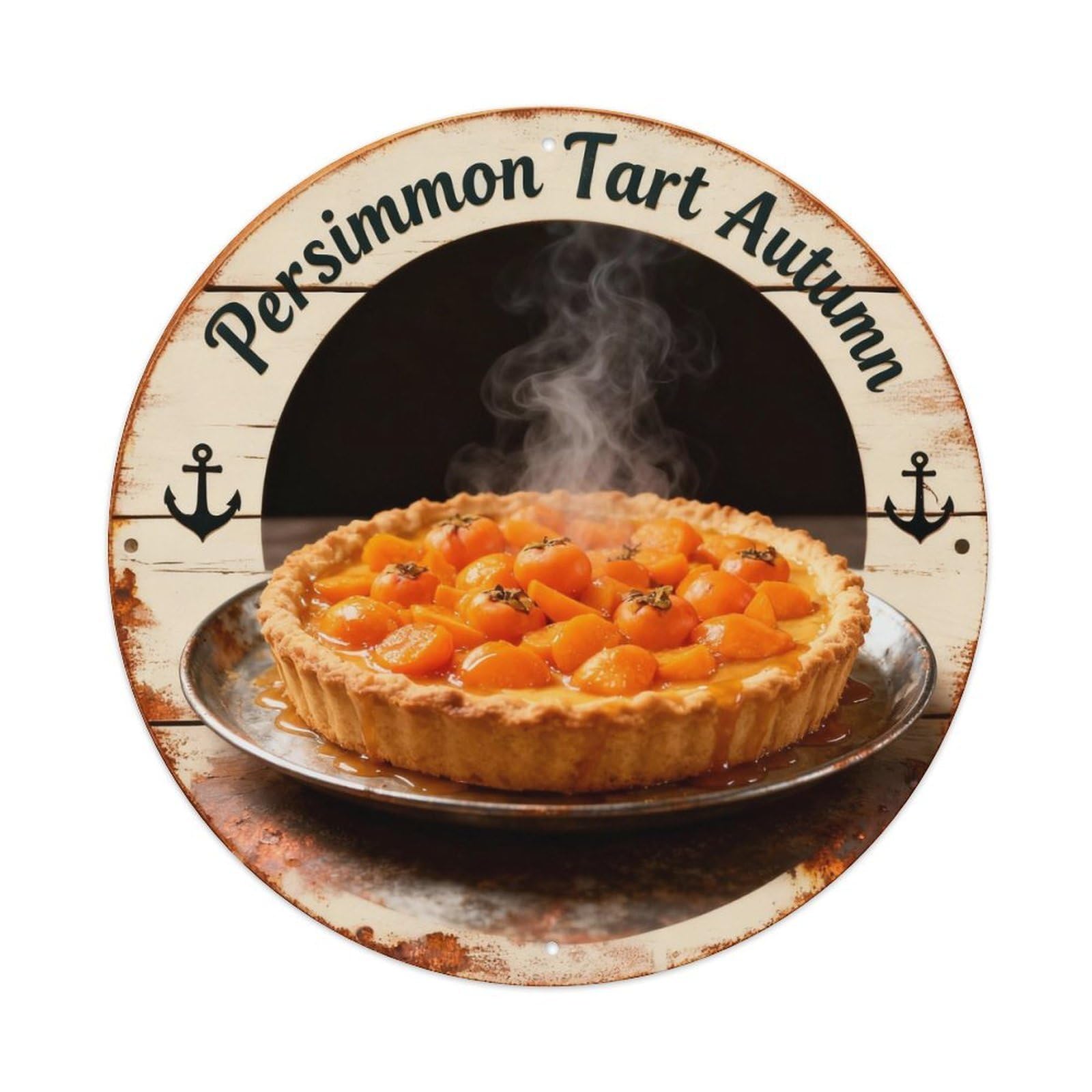 Persimmon Tart Autumn Sign Metal Tin Sign Plaque