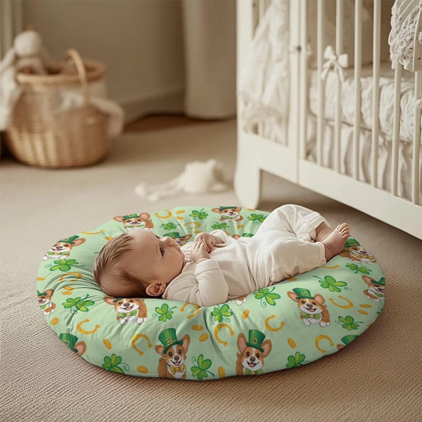 YUVAMAGIMO Leaf Corgi Newborn Lounger Cover Soft Snug Fitted Baby Lounger Slipcover Removable Cover for Infant Lounger Pillow Covers Wear-Resistant Lounger Cover for Girl Boy Shower Gifts