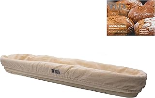 Banneton à Baguette - Panier Naturel pour Faire son Propre Baguette - Tissu en Lin inclus (Baguette 43x5x5 cm)