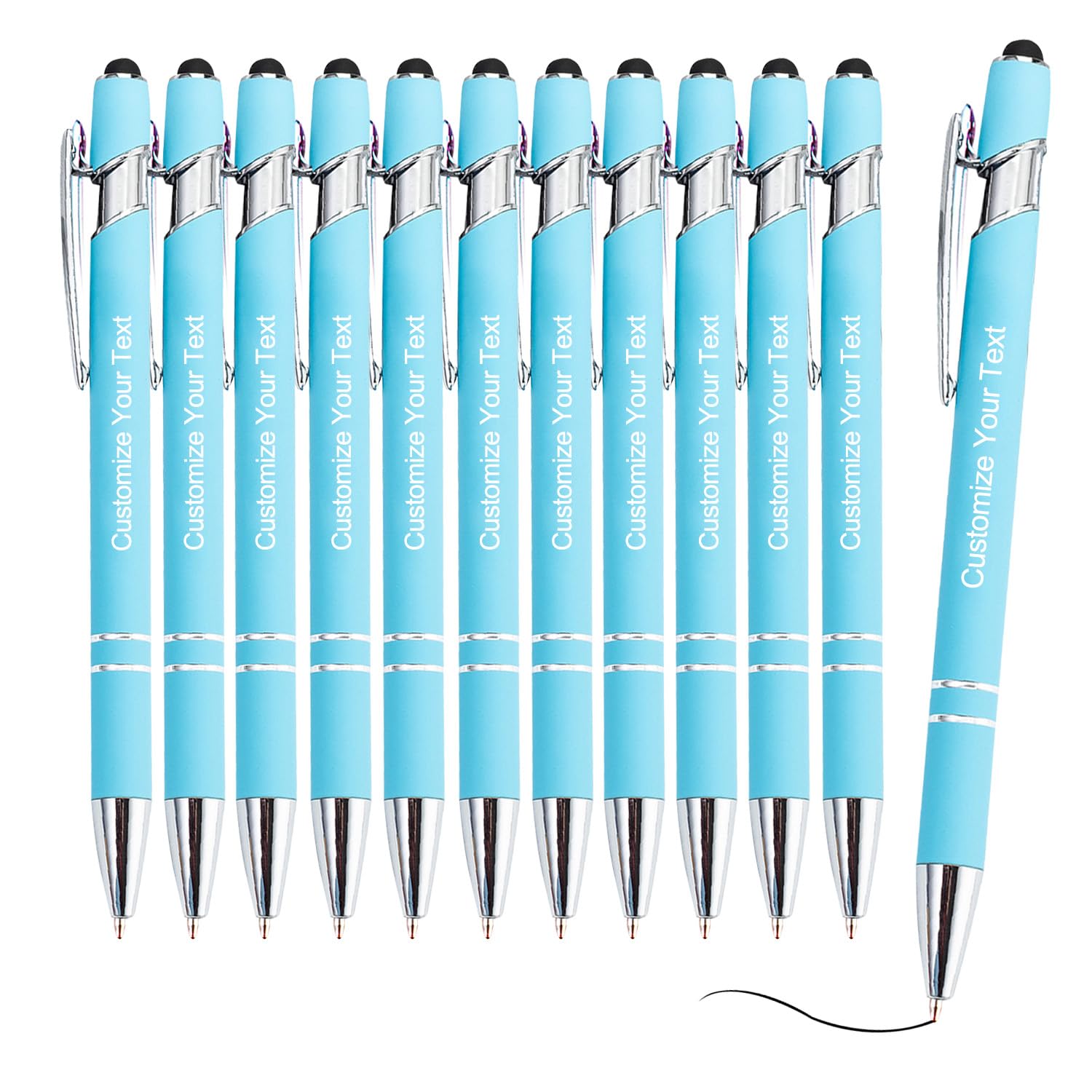 FENGHUO Personalized Ballpoint Pens,Custom Ballpoint Pen with Stylus Tip, Customized Engraved Metal Pen,with Name Text Logo — image 1
