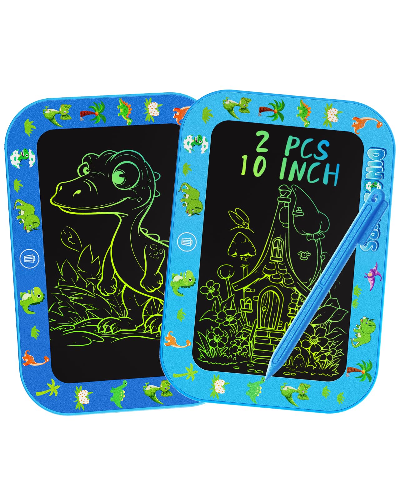 UZAHSK 2 Pack LCD Writing Board for Girls Boys Kids,10 Inch Colorful Toddler Doodle Board