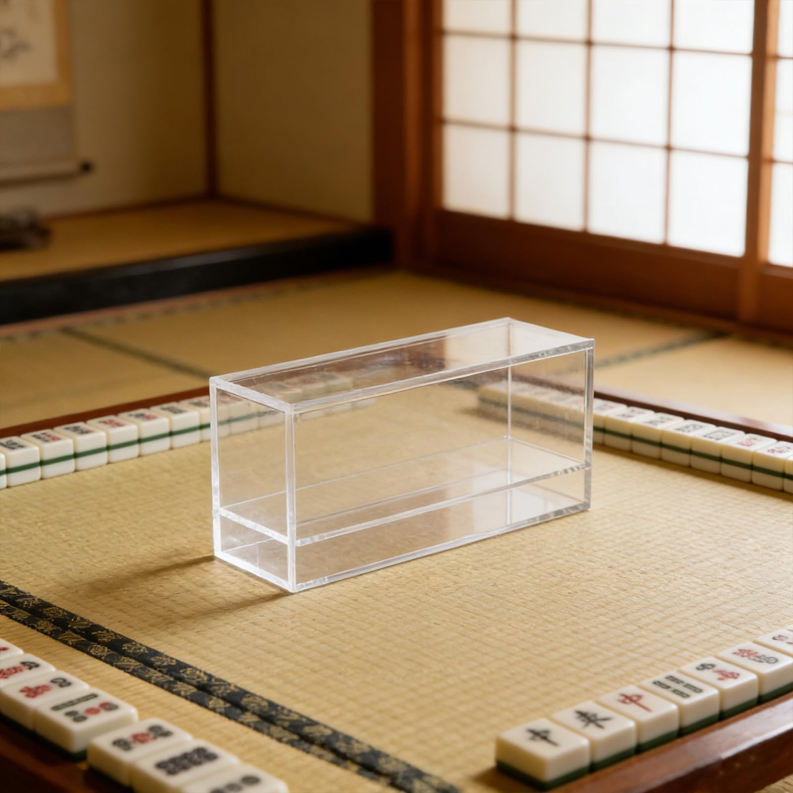 Transparente Acryl Aufbewahrungsbox mit Schiebedeckel für Spielkarten und Mahjongsteine Doppelschichtiges Design Staubdicht und Elegant für Zuhause und Reisen