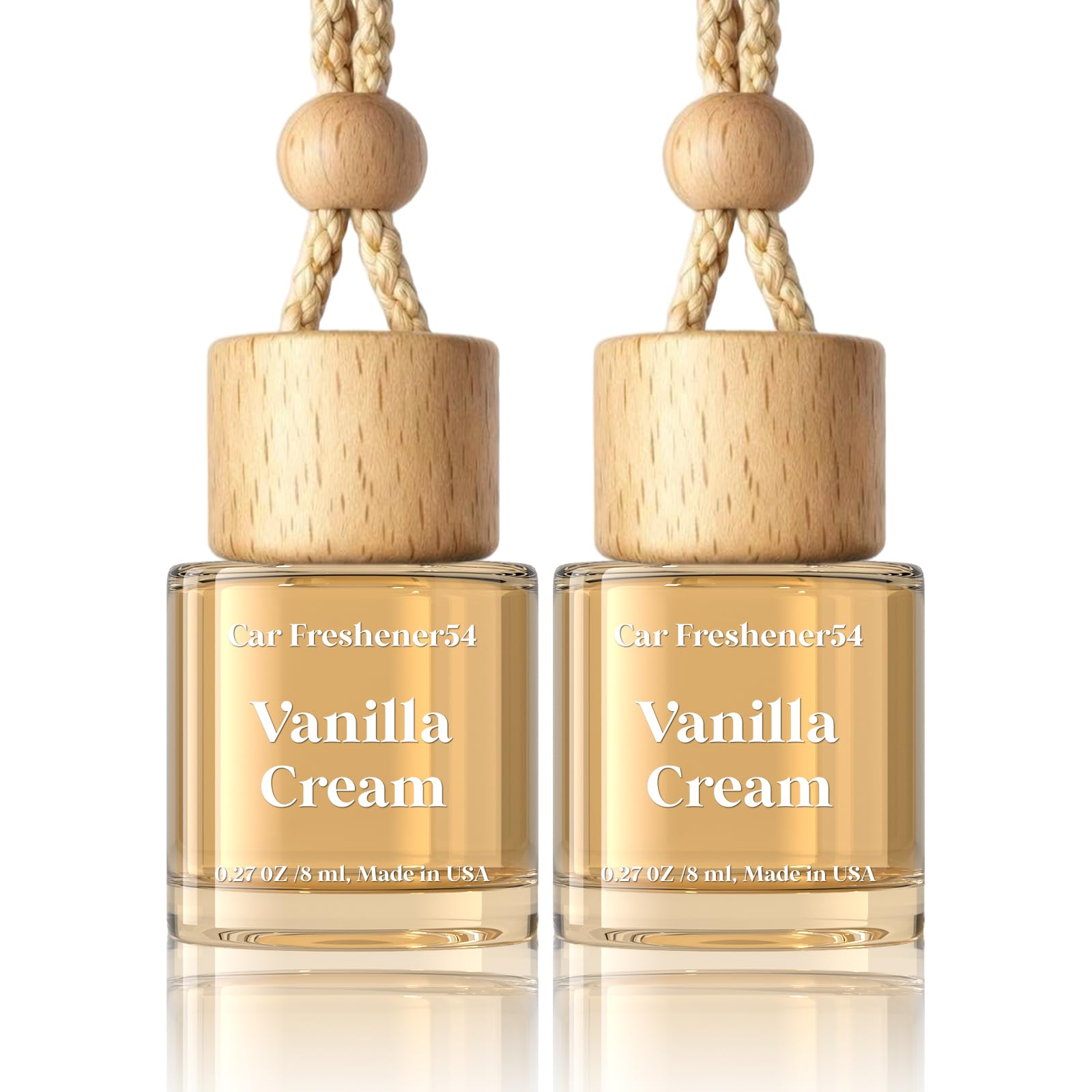 HoogaLife Car Air Freshener Diffuser 2 Pack Hanging Air Freshener Diffuser - Vanilla Cream Fragrance Oil Air D iffuser for Car, 45+ days Long Lasting Fragrance Made in USA C ar Air Fresheners