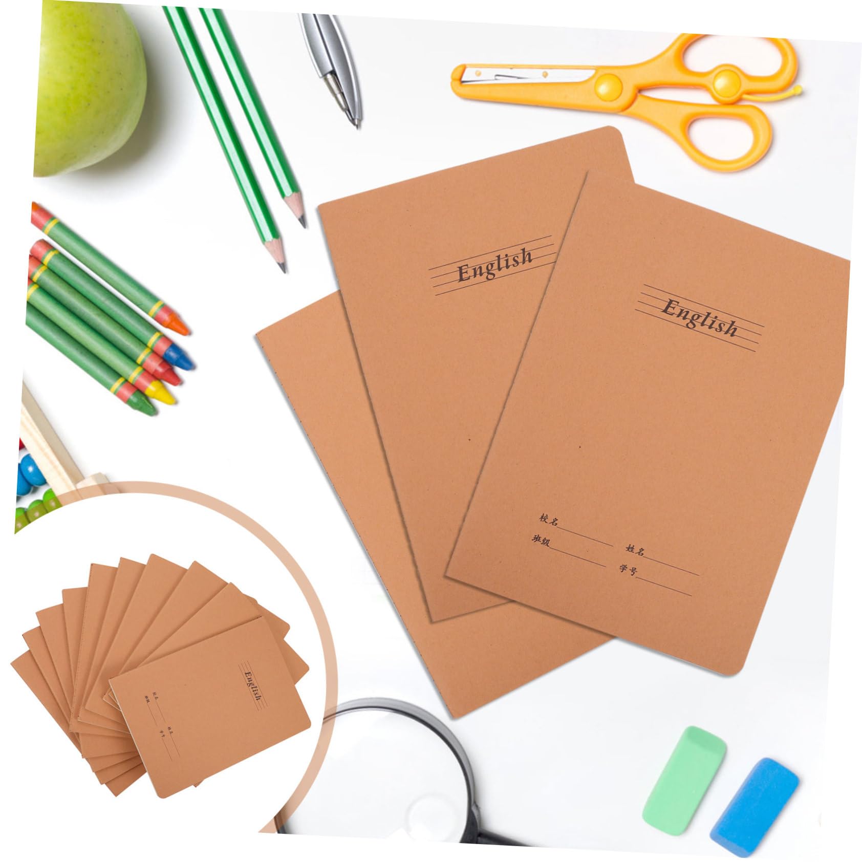 Gadpiparty Quaderno di Pratica Inglese 10 Pezzi in Carta per Studenti | Notes Taking Books, Handwriting Books, Decorazioni Scuola, Quaderni di Pratica di Inglese, Oggetti per Scuola