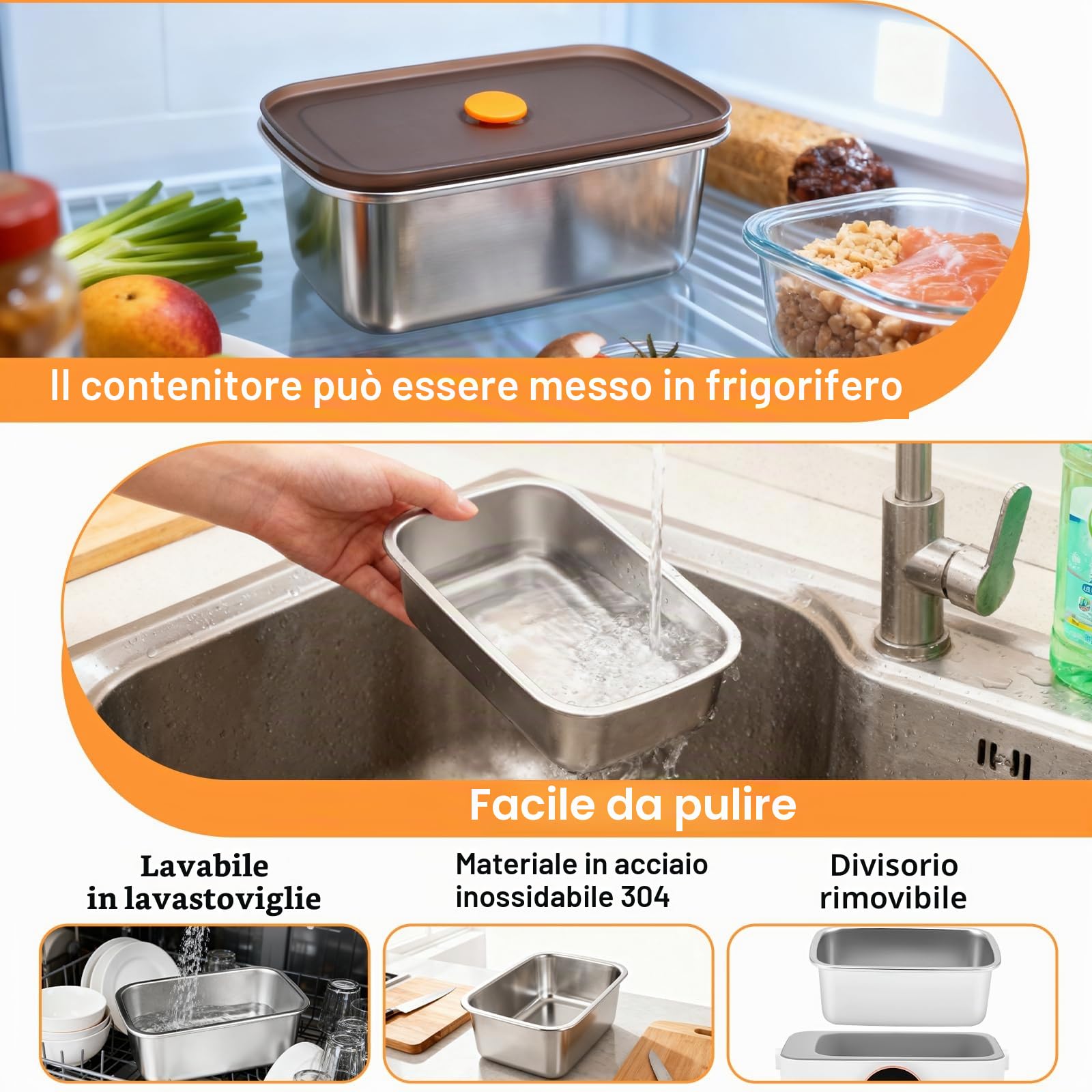 Contenitore per il pranzo elettrico con batteria, senza fili, portatile, riscaldato, 1 l, in acciaio inox, isolato e autoriscaldante, 6 temperature e 6 timer, per ufficio, picnic, auto, esterno