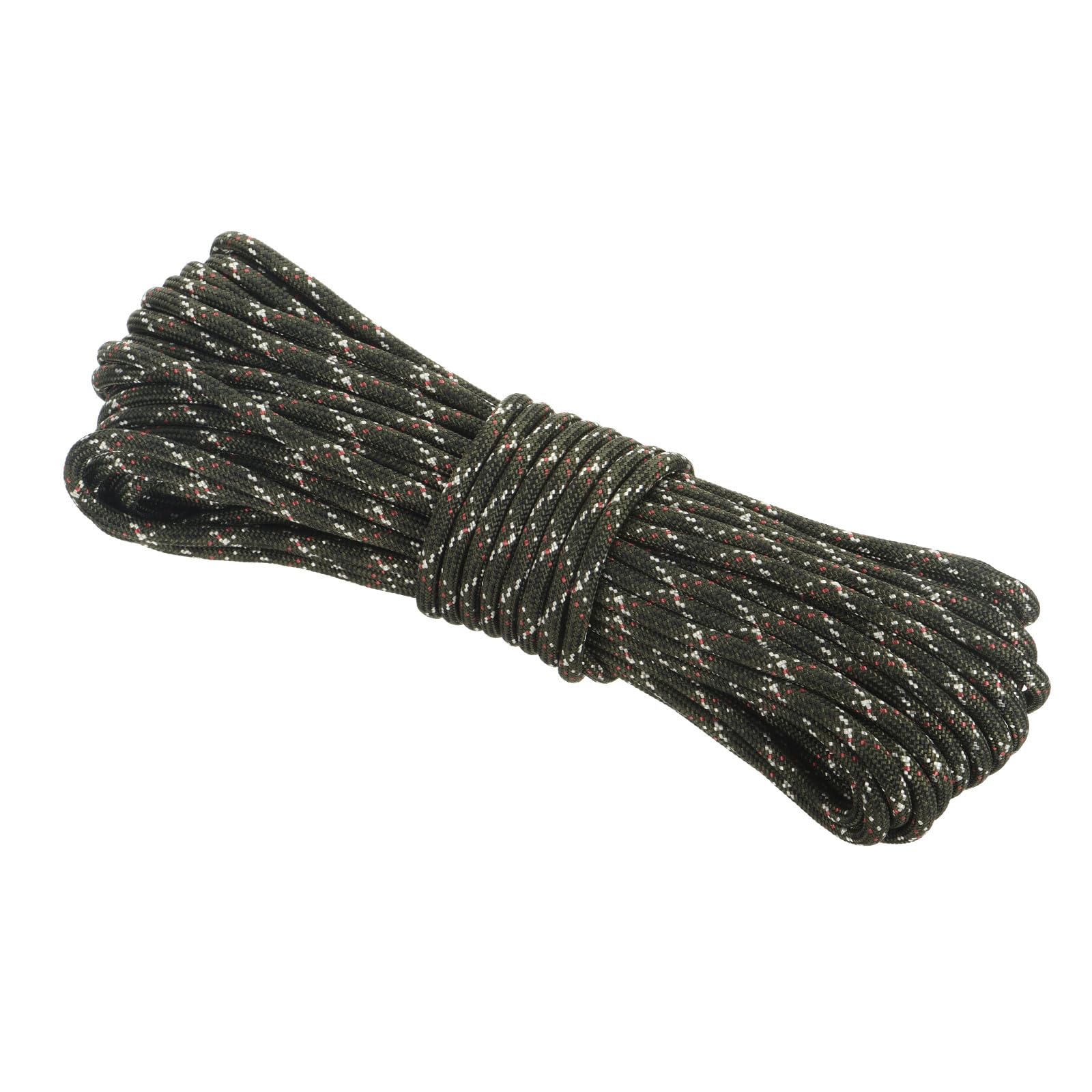 Rebower 550 Paracord Rope 15m, 4mm Thin Paracord Nylon Cord 7-Strand Core [for Tent Camping Outdoor Gear] - Black Brown