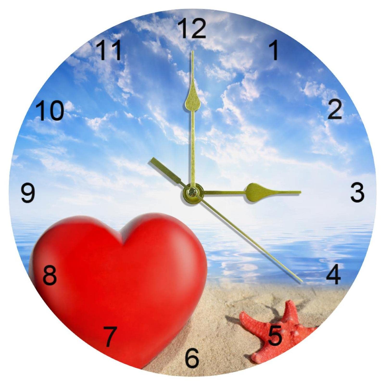Horloge murale silencieuse à quartz de 25,4 cm ronde à piles pour salon et cuisine