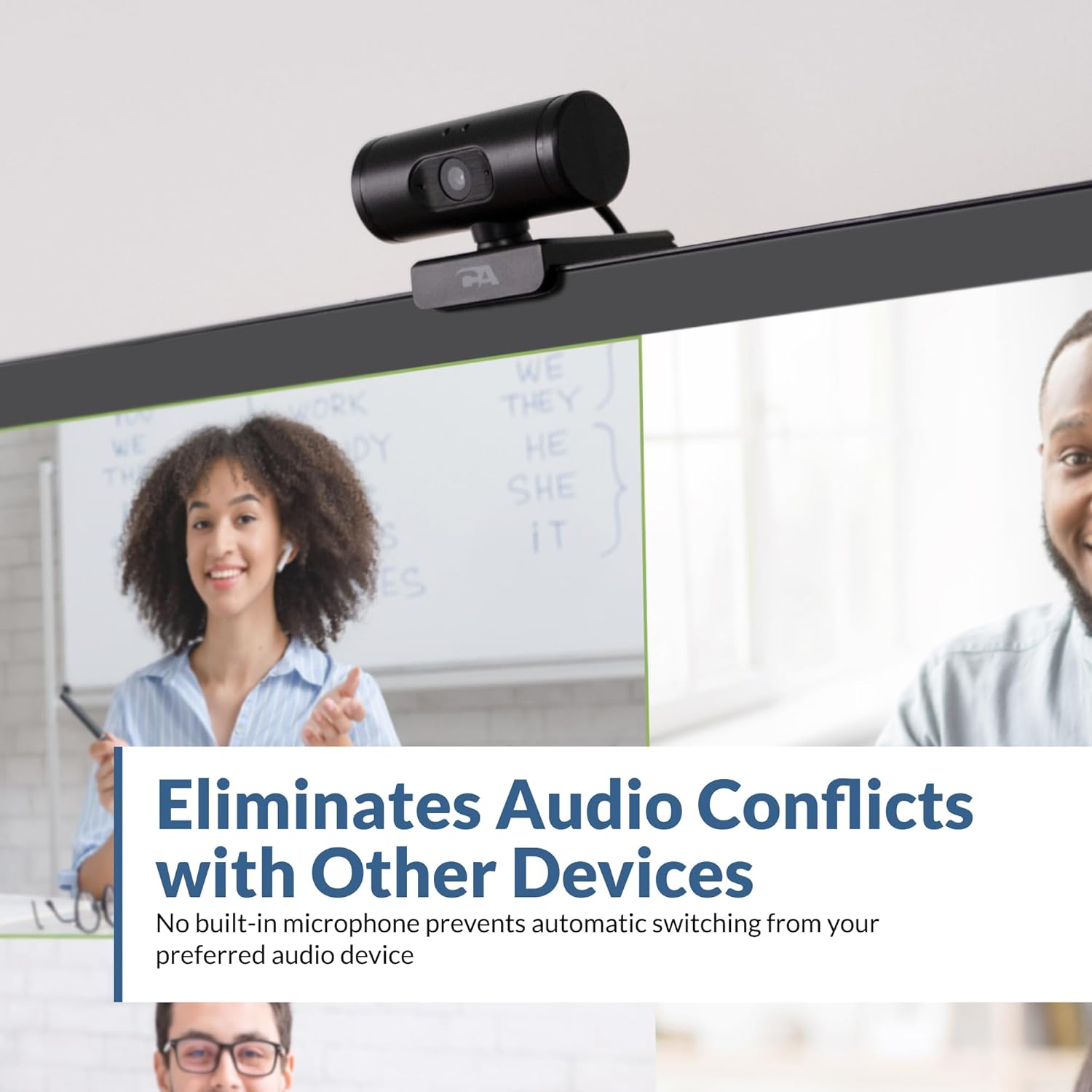 Cyber Acoustics 1080p Full HD Webcam (WC-1000), Designed with No Microphone for Use with Headsets and Speakerphones, Autofocus, Low-Light Correction, USB-A Plug and Play
