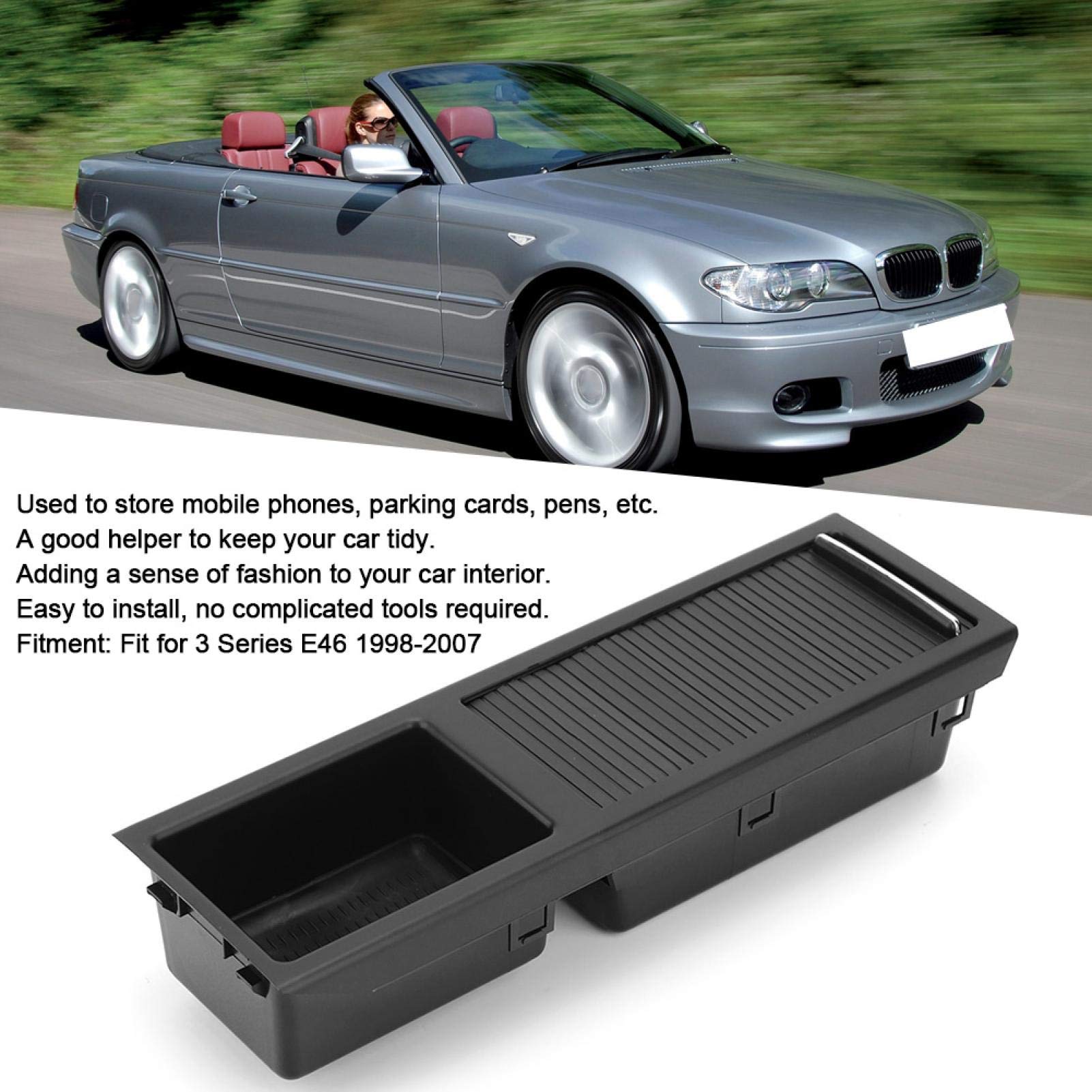 Vassoio console centrale per auto, organizer interno, inserto portaoggetti in ABS 51167038323 Adatto per serie 3 E46 1998-2007