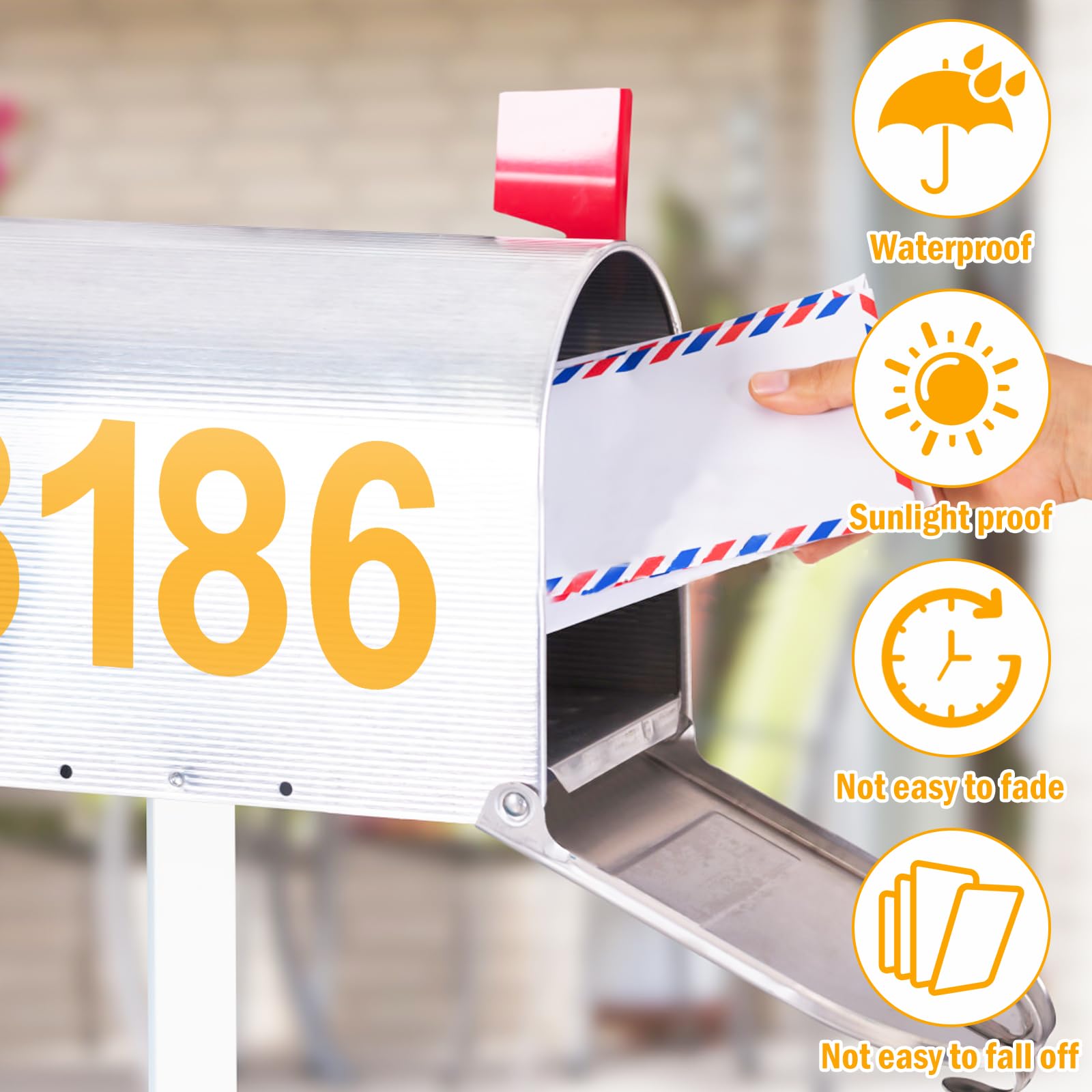 5 vellen cijferstickers, zelfklevende waterdichte cijferstickers, 0-9