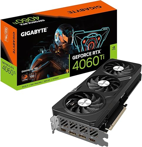 GIGABYTE Tarjeta gráfica GeForce RTX 4060 Ti GAMING OC 16G, 3 ventiladores WINDFORCE, 16 GB 128 bits GDDR6, tarjeta de video GV-N406TGAMING OC-16GD disponible en Yaxa Colombia
