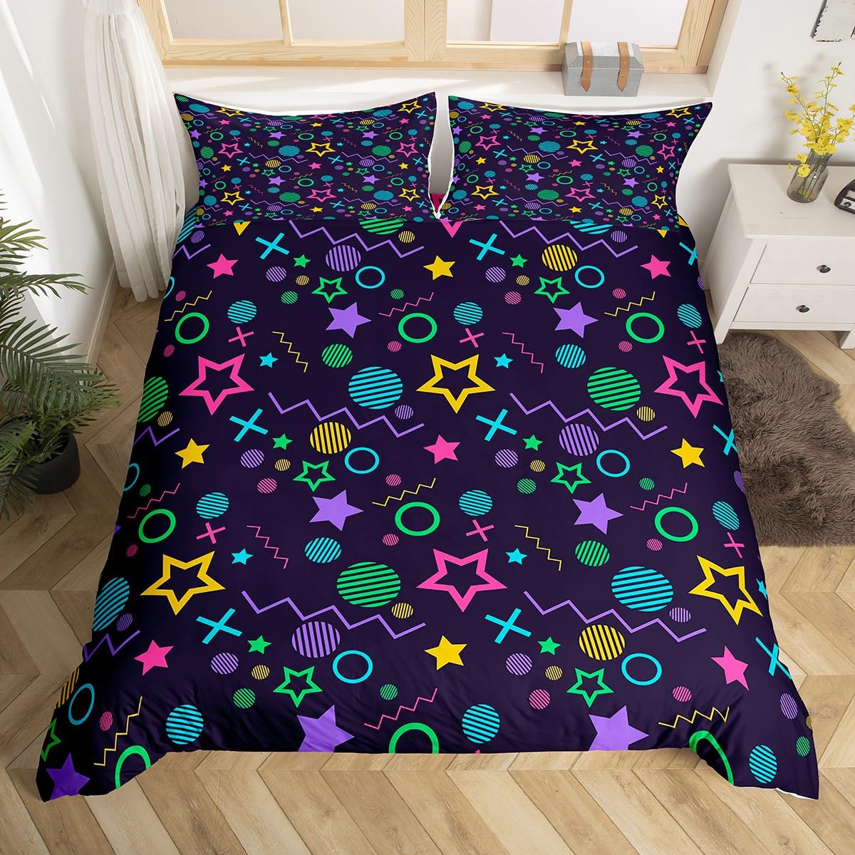 Housse de couette légère et tendance au design nostalgique des années 80 et 90