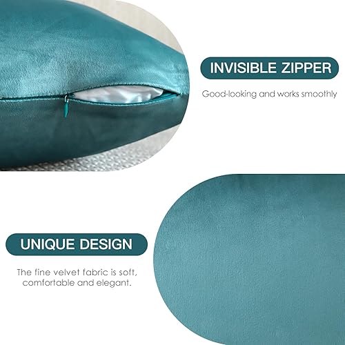 Miniatura 7 de OTOSTAR Fundas de almohada decorativas de terciopelo suave y sólido de 12 x 20 pulgadas, fundas de almohada lumbares, fundas de almohada para sofá