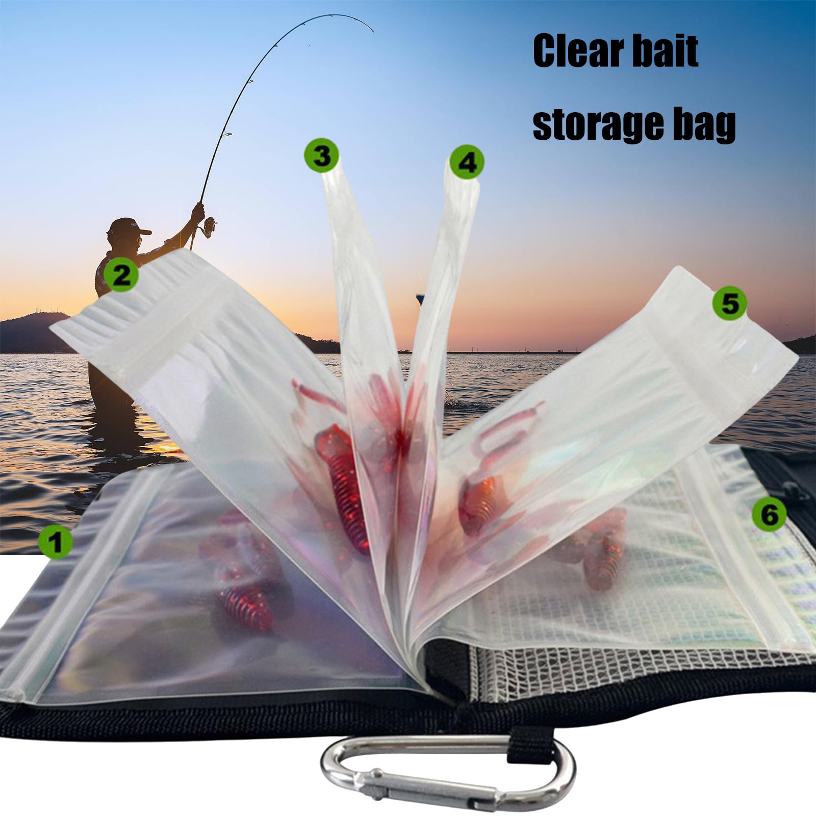 Gnbzxce Fishing Baits Bag Fishing Soft Fishing Lures Carry Plastics Fishing Lures Fishing Lures Organizers Fishing Tool Pouches