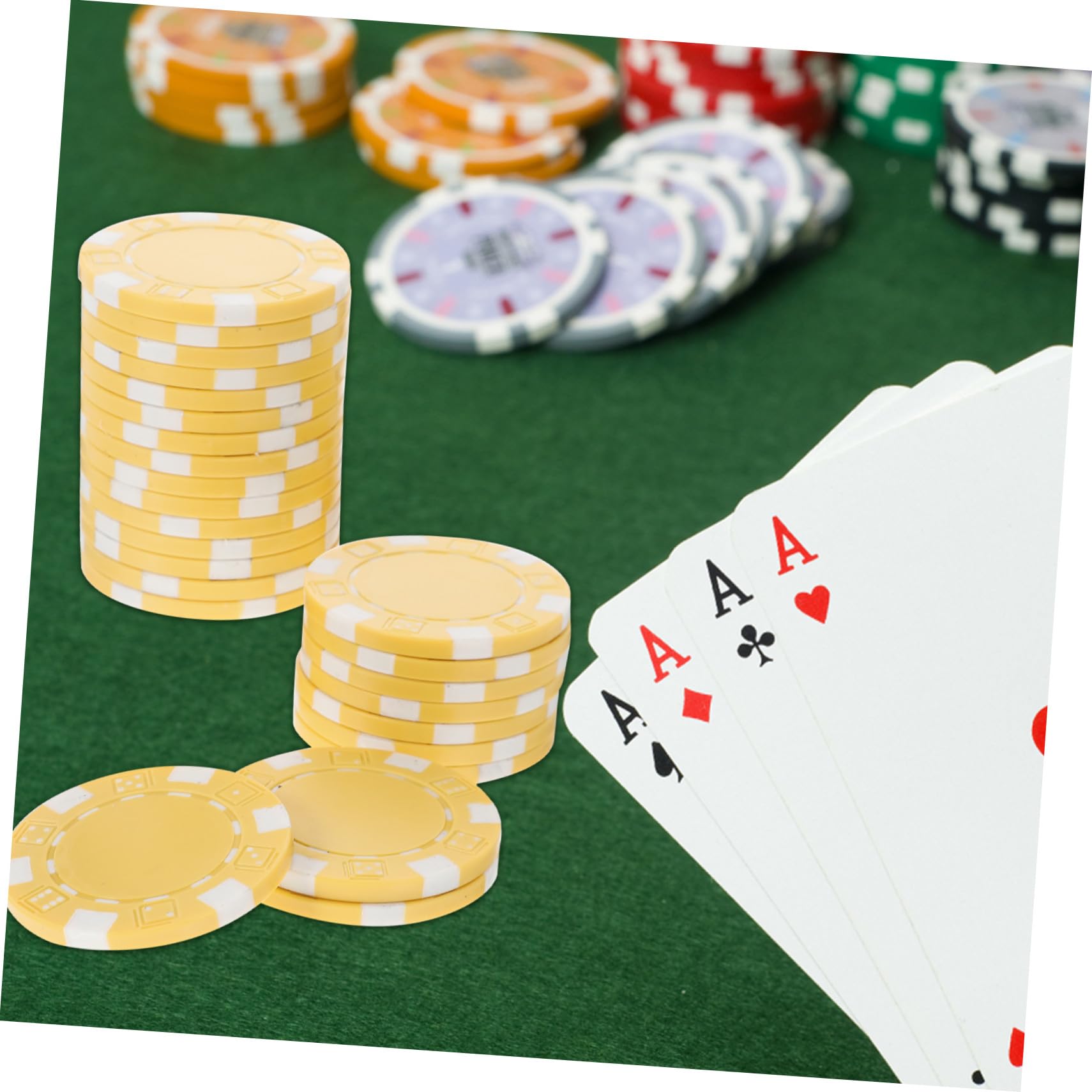 50 Weiße Zählchips aus Kunststoff Rund zum Addieren und Subtrahieren für Mathelernen und Poker