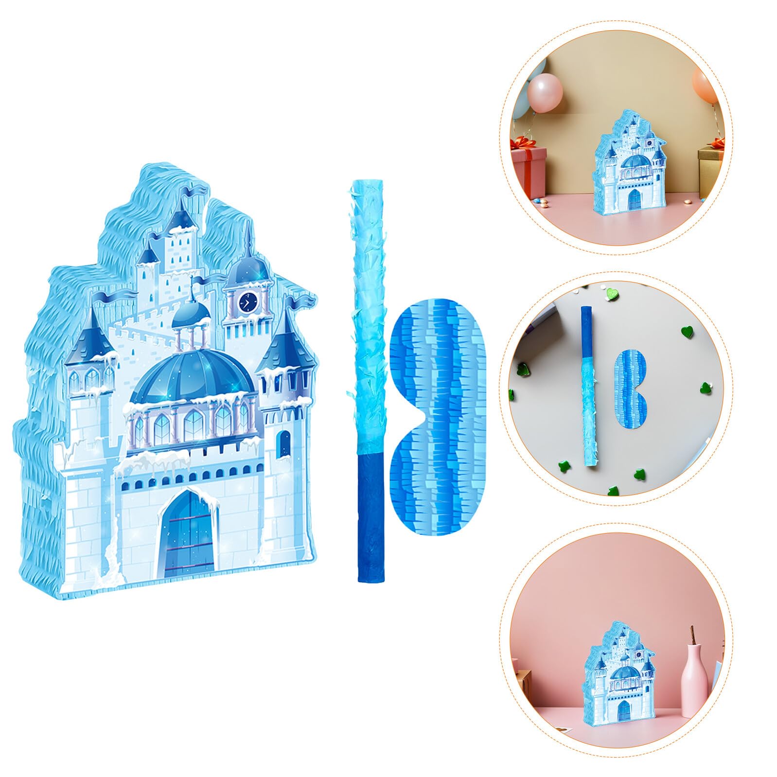 Weihnachts Hängepiñata Schloss Piñata aus Papier mit Einfachem Aufhängen und Spannendem Partyspiel für Prinzessinnen Geburtstagsfeiern und Winterpartys