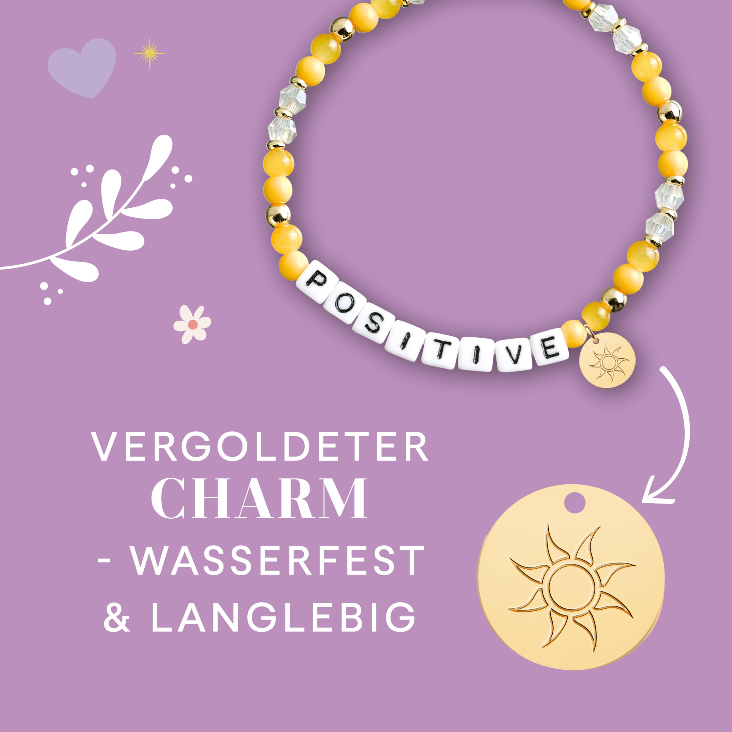Follow your Feelings - Make your bracelet - Schmuckset Positive VE, 10. Ex.: Anleitung und Material für ein Armband. Mit gestalteter Geschenkkarte