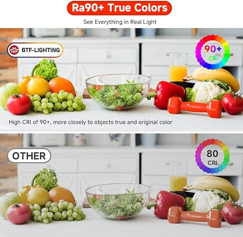 Miniatura 6 de BTF-LIGHTING FCOB - Tira LED COB de 0.197 in de ancho, súper estrecha, flexible, de alta densidad, luz uniforme, 16.4 pies, DC12V, luz diurna