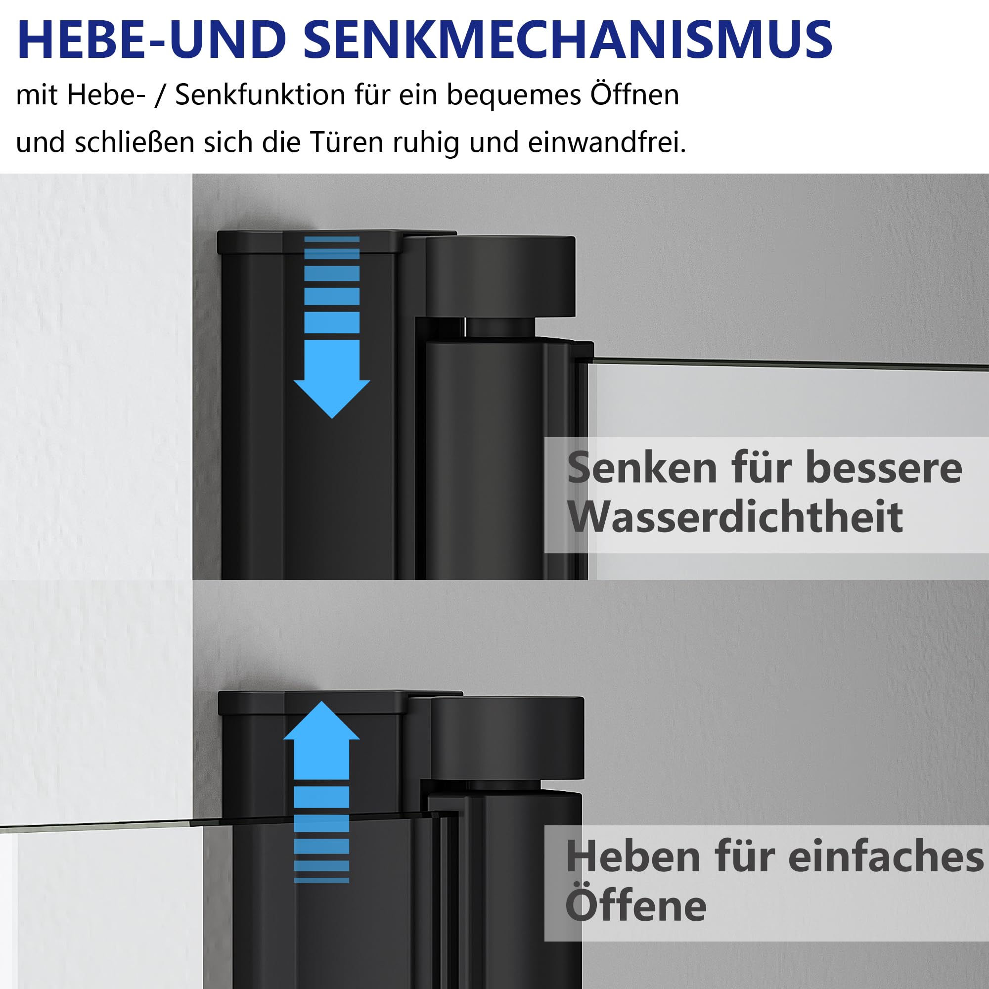 IMPTS Duschwand für Badewanne 140x140 cm Duschtrennwand Faltbare 3-teilig | 6 mm ESG Sicherheitsglas, Badewannenaufsatz 180º Faltbar, Rahmenloses Design, Transparentes Glas Schwarz