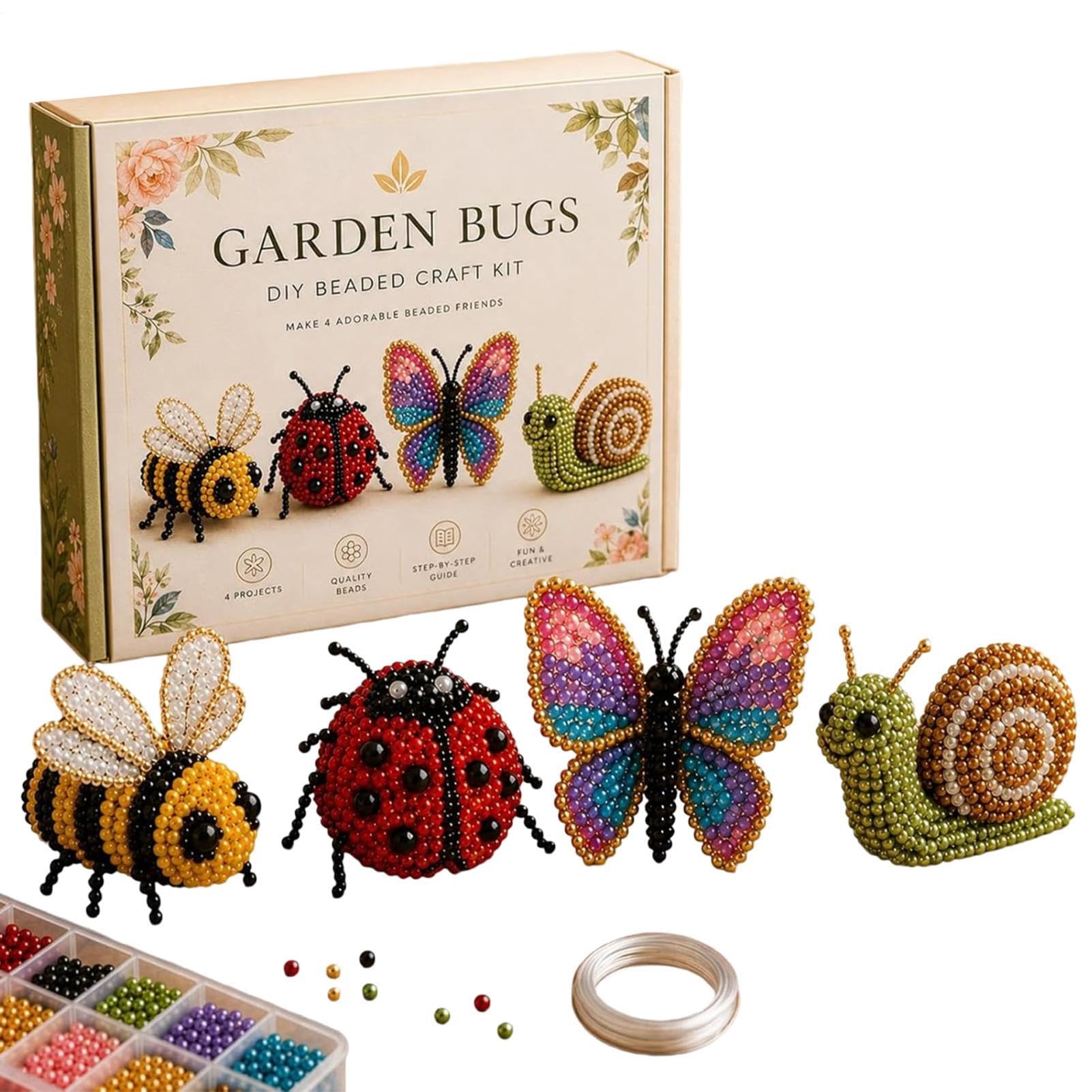 Beaded 3D Animal Ornament Kit, Animal Beading Embroidery Kit, Beading Embroidery, for Kids Teens Adults Women Home Gift, Colorful Beads and Instructions Included