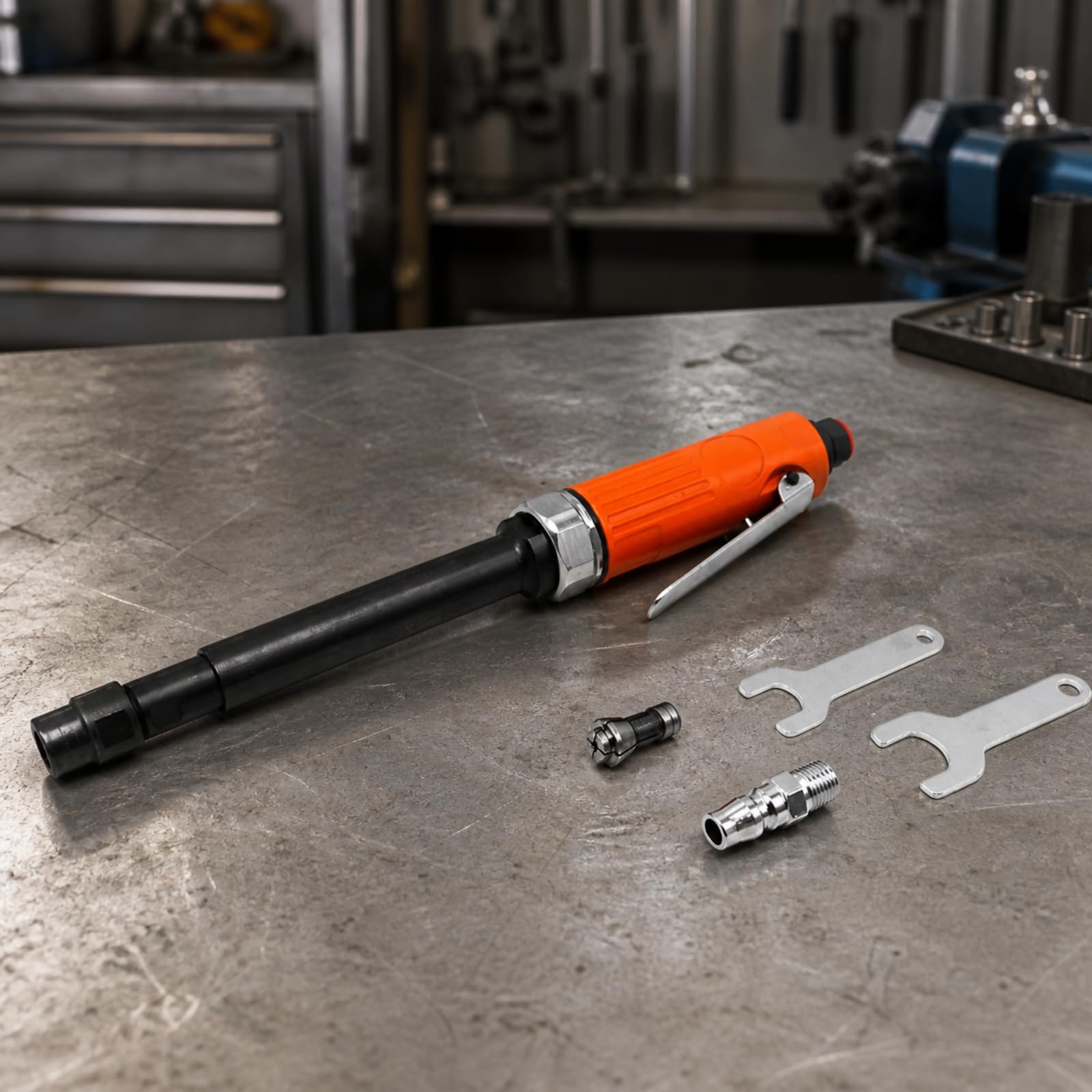 Verlängert Druckluft-Stabschleifer | Strukturiertes Gehäuse, gerader Druckluftschleifer, rutschfest, Werkzeug, für Metallbearbeitung, Kfz-Mechaniker, Handwerker