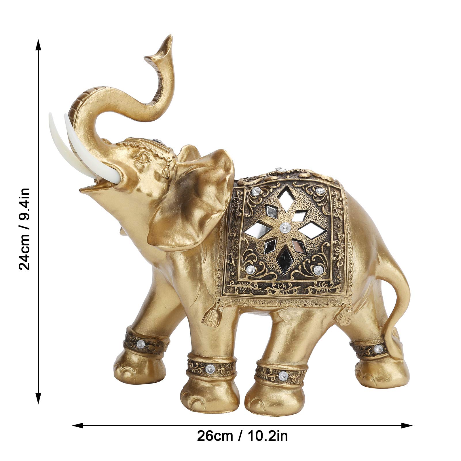 CDQL Statua Dell'Elefante d'oro, Decorazione Scultura Figurina, Incarnazione Dell'Eleganza, Figurina Portafortuna, Decorazione Dell'Elefante Boho per la Casa, Il Bar, L'Ufficio