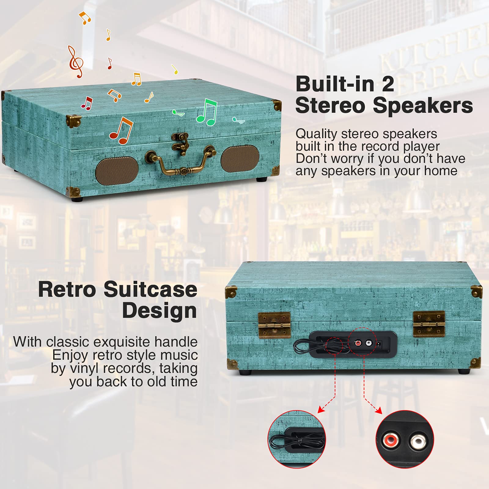 Record Player with Speakers Vinyl Record Player Wireless Turntables for