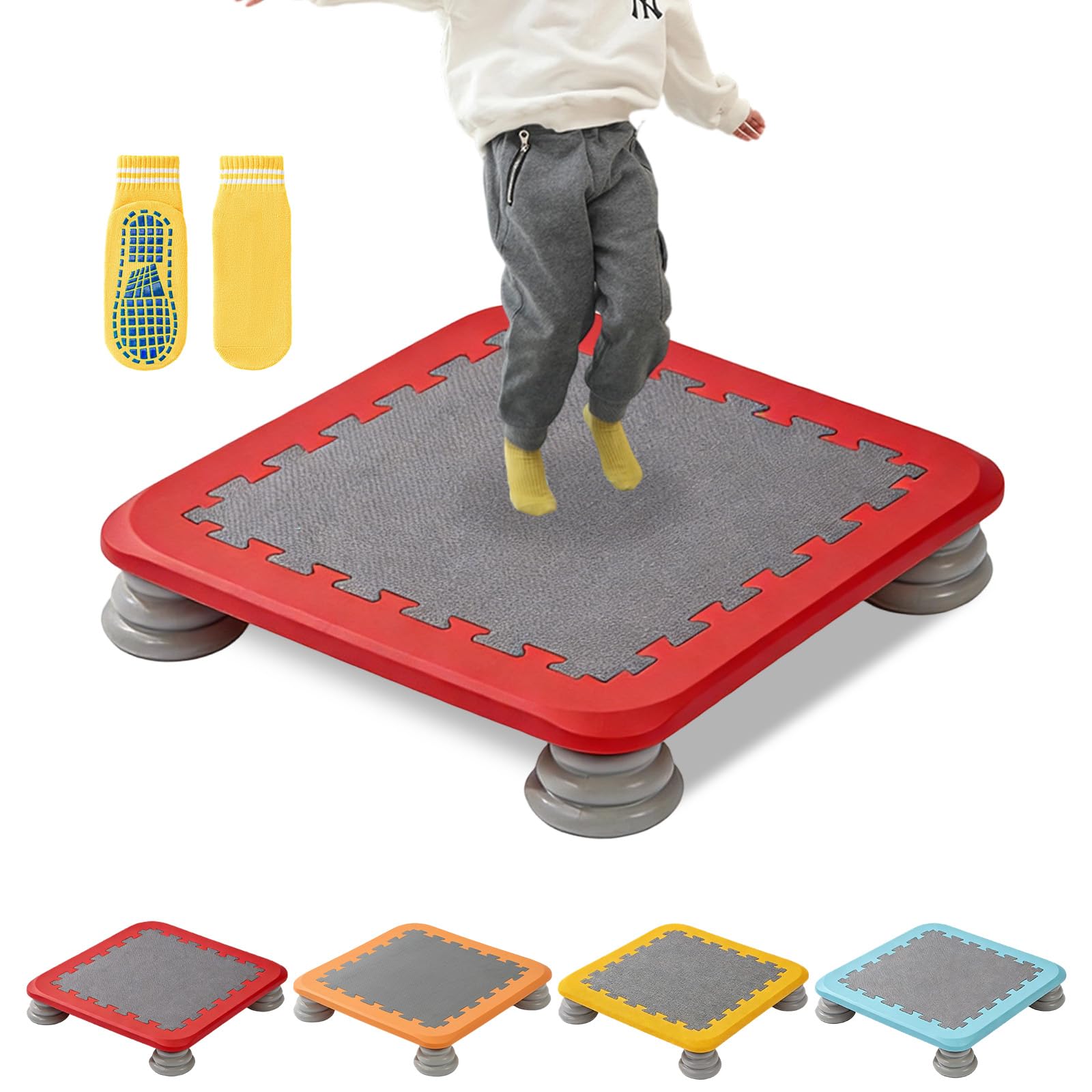 Mini sensoryczna deskorolka do odbijania, antypoślizgowa, do zabawy wewnątrz i na zewnątrz, kwadratowa, prezent dla dzieci, jako 312 zabawnych aktywności, dla chłopców i dziewcząt