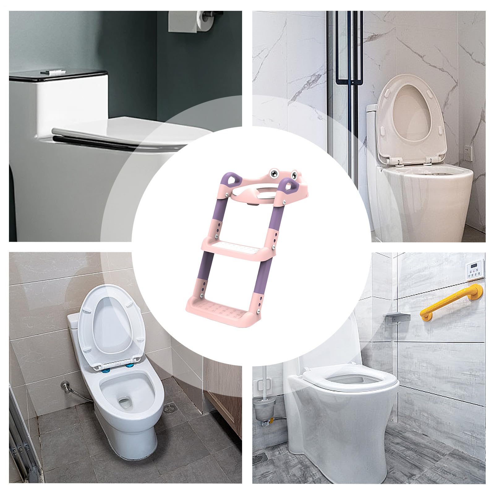 Asiento De Inodoro Con Escalera Taburete Para Niños Escalera Plegable Y