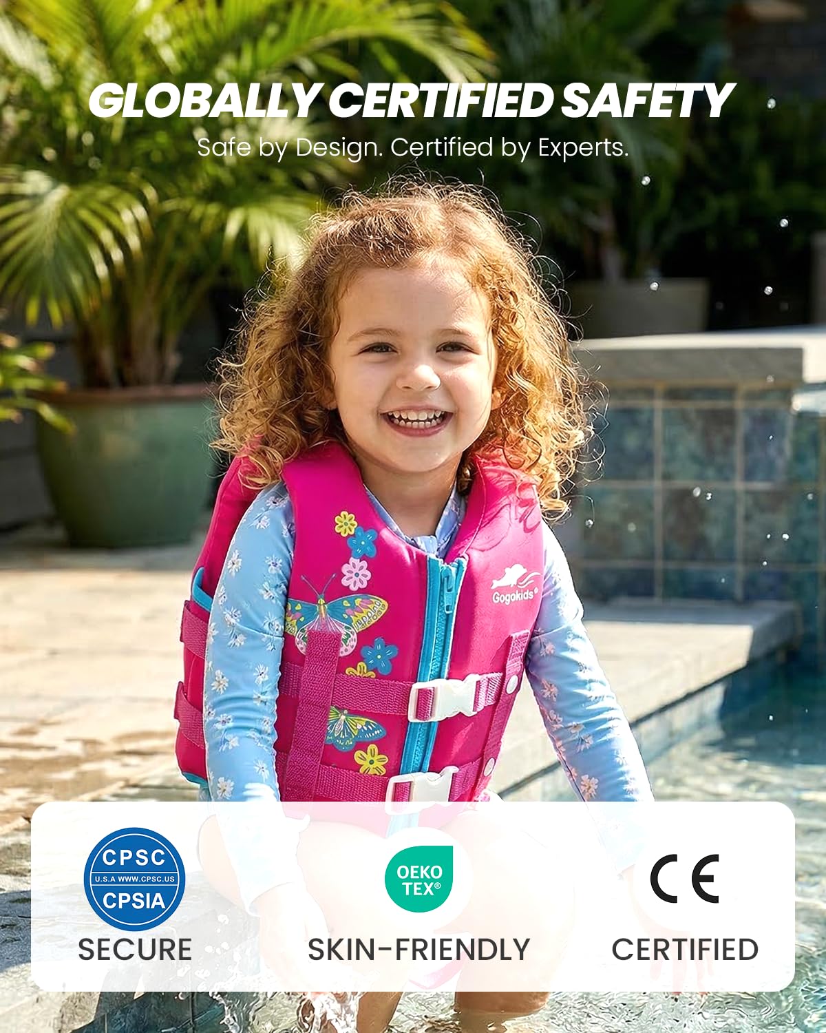 Gogokids Kamizelka ratunkowa dla dzieci, strój kąpielowy Assist, strój kąpielowy dla dzieci, trening pływacki, neoprenowa kamizelka pływacka, 13-30 kg
