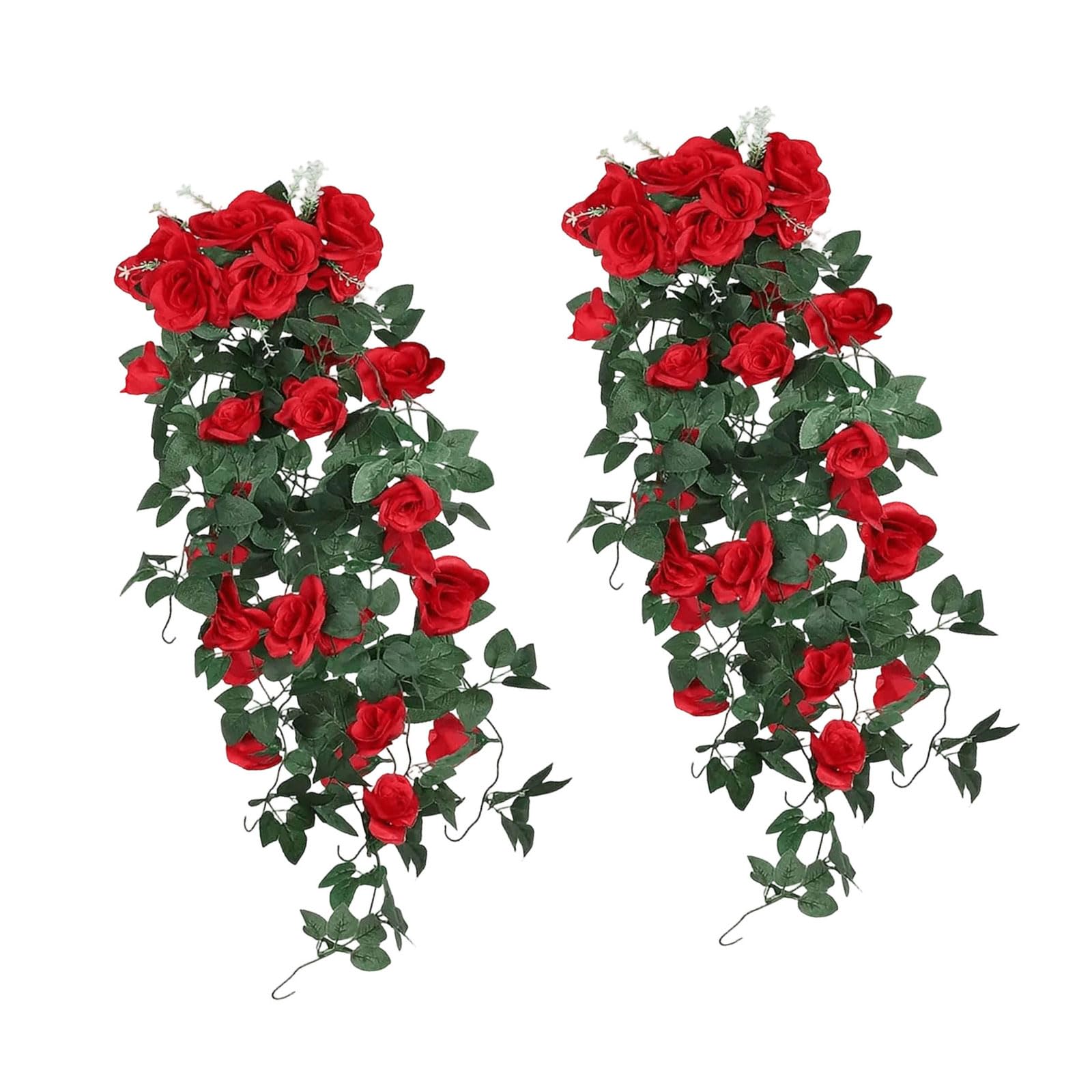 SXRQ Faux Rose Garlands Hanging Decoration Suitable for Indoor Outdoor Wedding Party Home Decoration Realistic Fraudulent Roses for Partitions