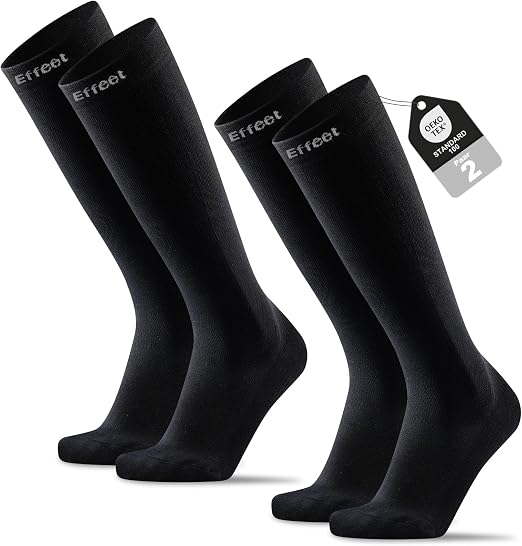 Effeet Effeet - Lot de 2 Paires de Chaussettes de Compression avec Semelle Matelassée