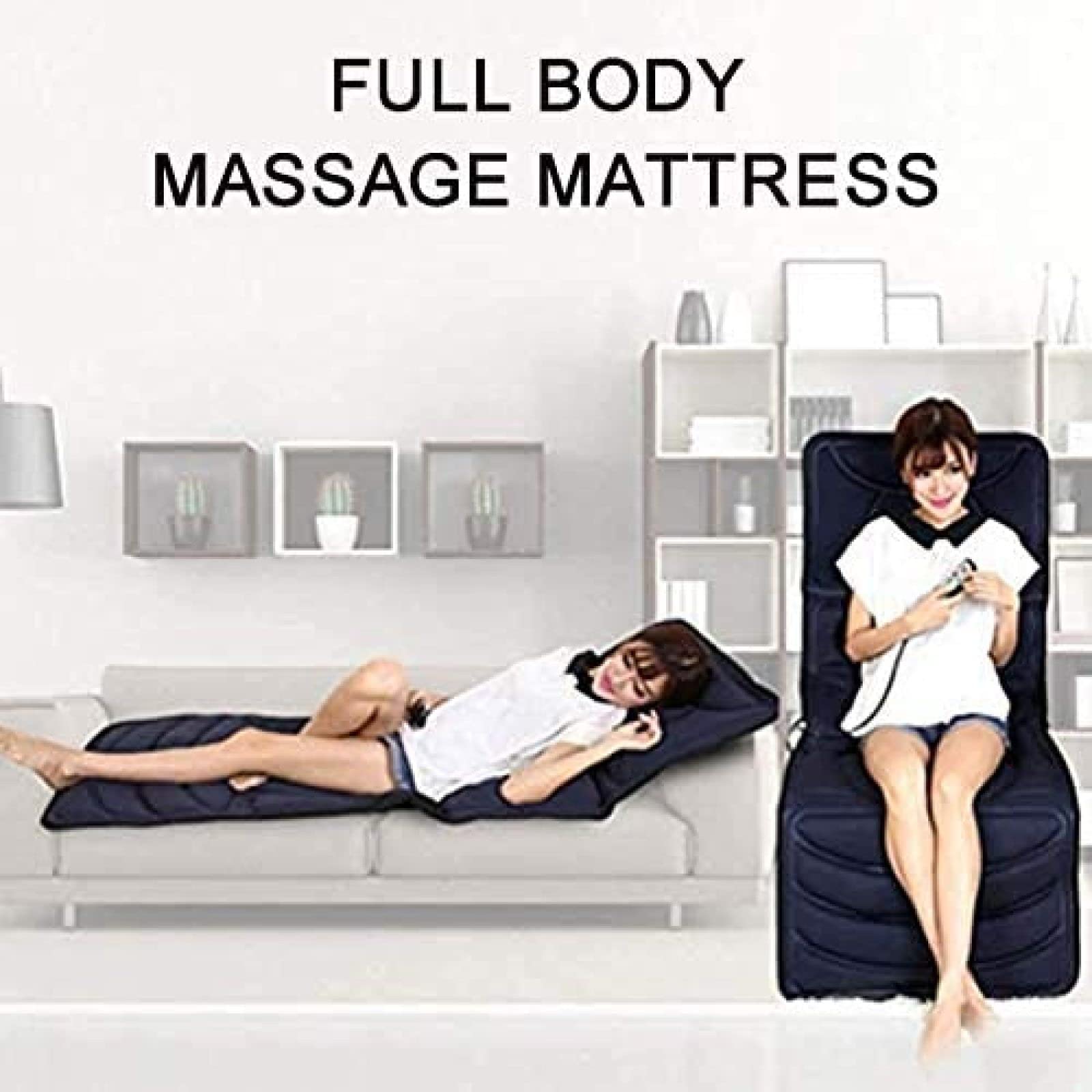 Materac do masażu całego ciała, wielofunkcyjna mata do masażu Shiatsu z elektryczną matą do masażu cieplnego z 10 silnikami masującymi, 5 metod masażu dla ukojenia ciała