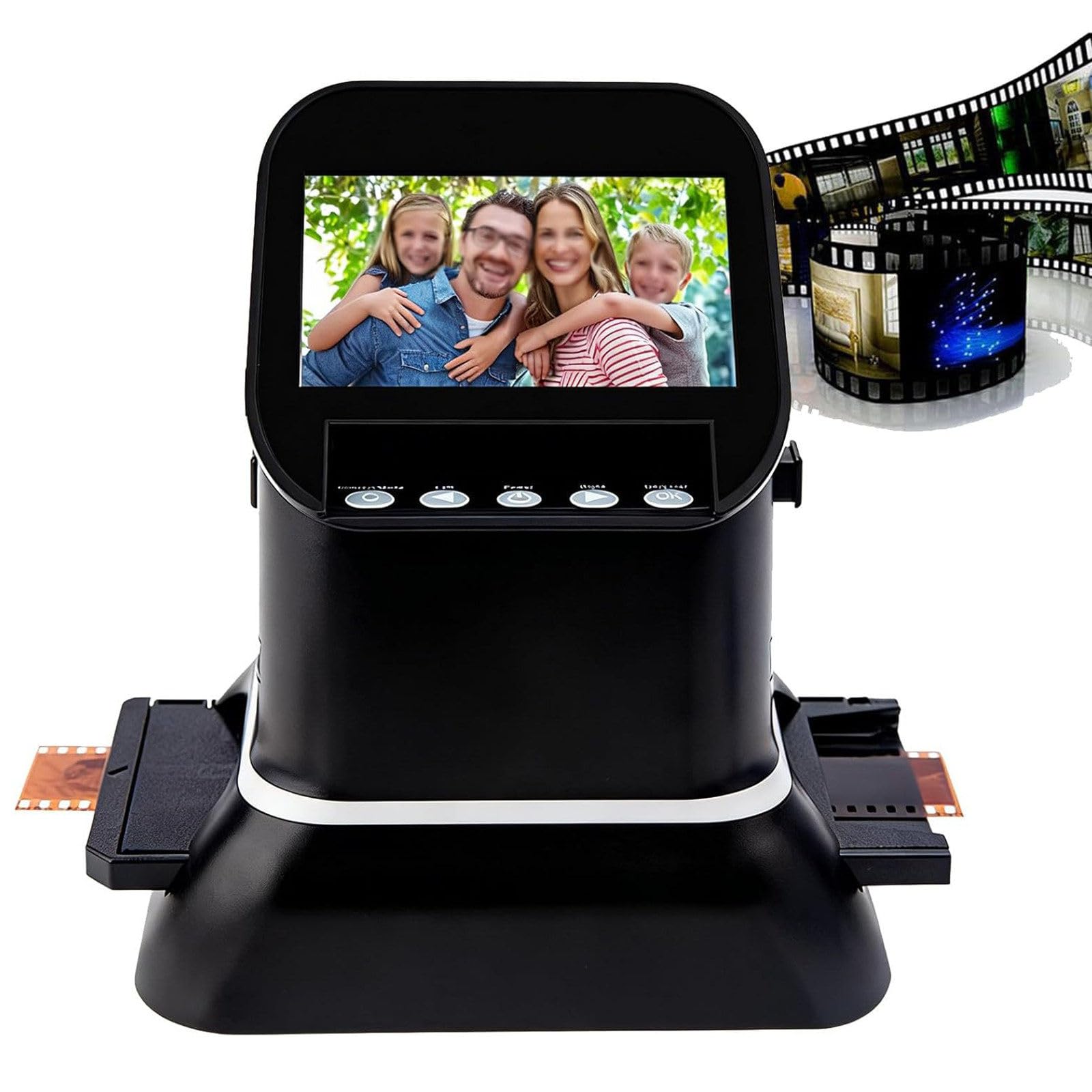 DDZJTPP 120 High Resolution Film Slide Scanner, for 35mm, 135,126,127 Negatives & Slides to Digital JPEG, Supports Image Preview & Editing, with 22MP Digital Film, 4.3in LCD Screen