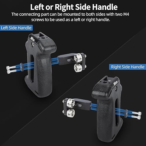 Miniatura 3 de Nitze Mango lateral con tornillos de 14 pulgadas, mango lateral de cámara para jaula de cámara, jaula de monitor, arribaabajo e izquierdaderecha