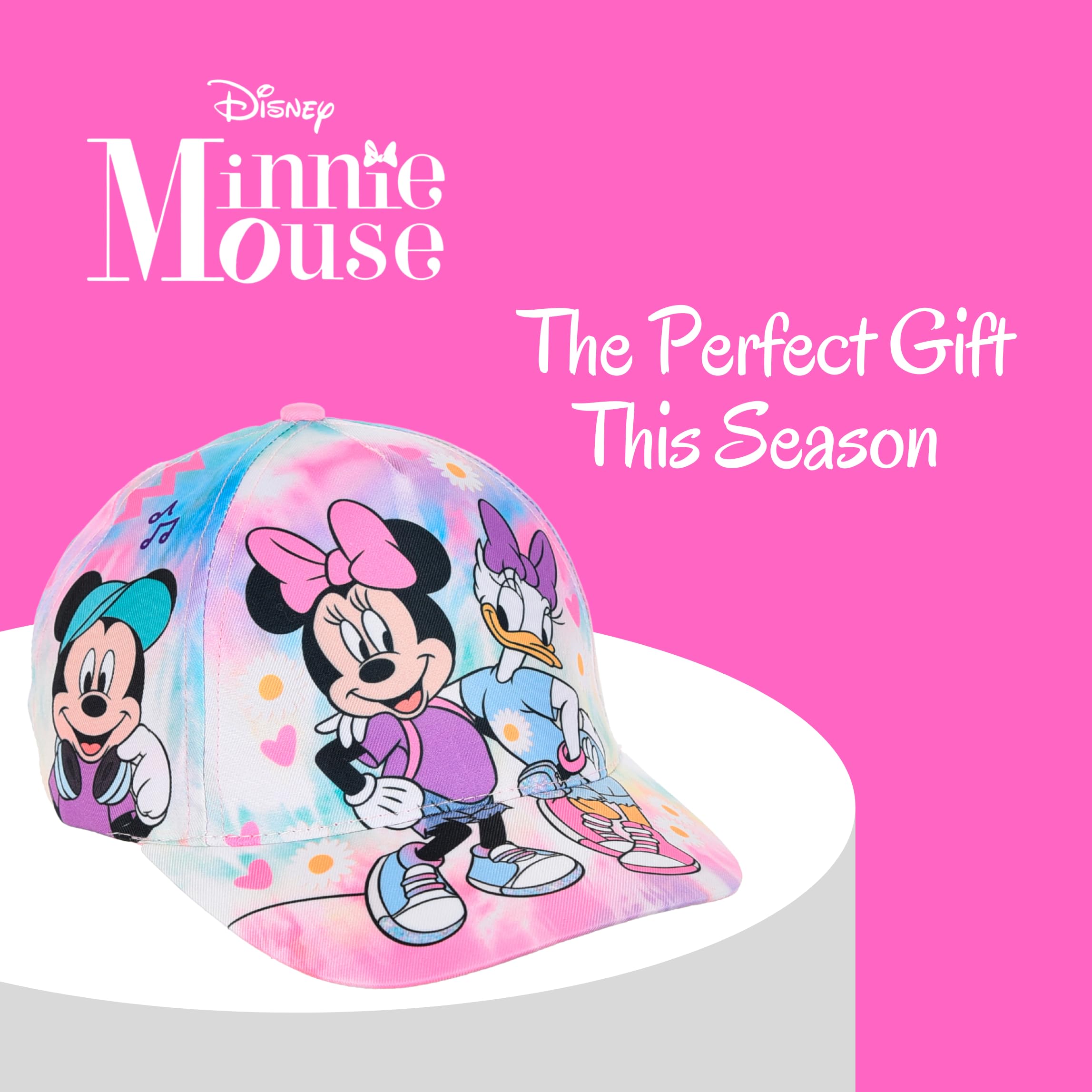 Disney Minnie Mouse para Niñas, Gorra de Beisbol de Verano Diseño Mickey Mouse, Daisy, Donald y Pluto, Regalo para Niñas
