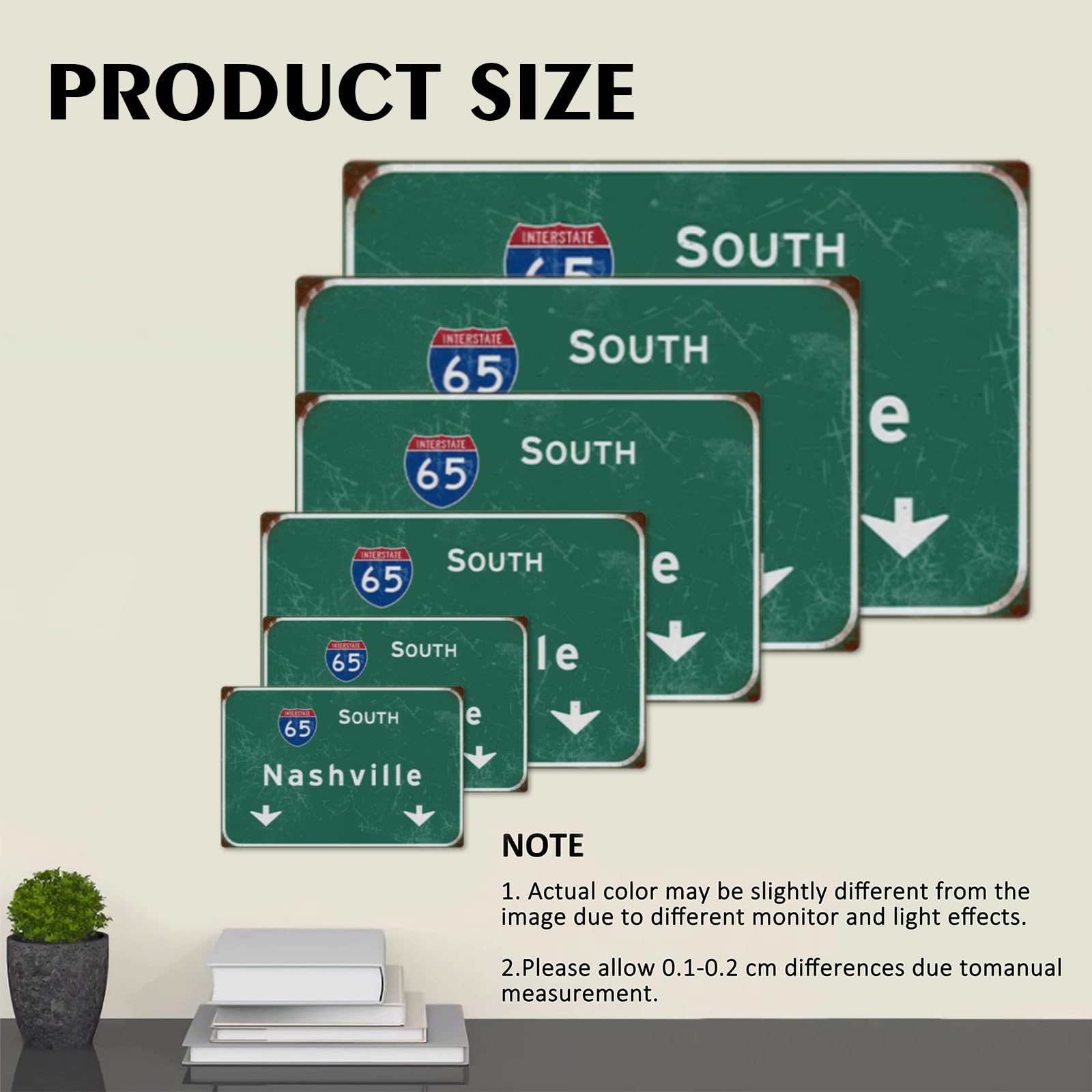 Bakaevsm Letrero De Hojalata Retro Del Sur De Fort Lauderdale Interstate 95 Highway Direction Sign Street Sign Airport Highway Iron Sheet Sign Bar Club Wall Decor 12x8 Pulgadas
