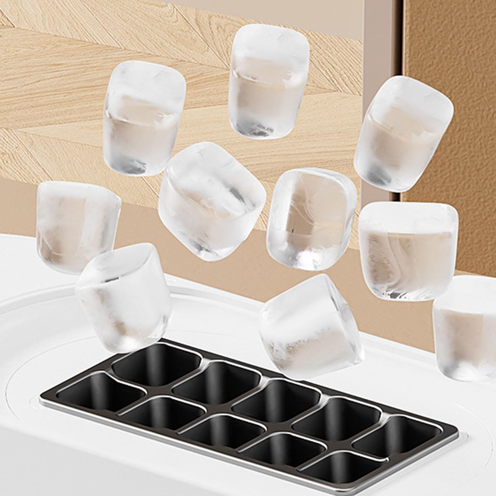 banapoy Máquina Hacer Hielo en Encimera, 10 Cubitos Hielo 15 Minutos Mini Máquina Automática Portátil para Hogar, Camping, Oficina, Bar, Fiesta, Coche, Cócteles, Bebidas (Enchufe de la UE)