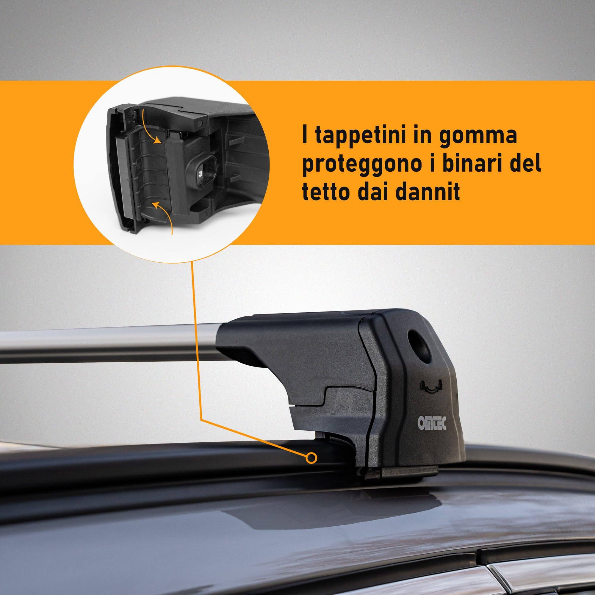 CHROMEMASTER Portapacchi da Tetto, Barre Tetto; Compatibile con Hyundai Kona 2023+; Per il Trasporto di Box da Tetto, Portabiciclette, Scala | Struttura Leggera e Resistente in Alluminio