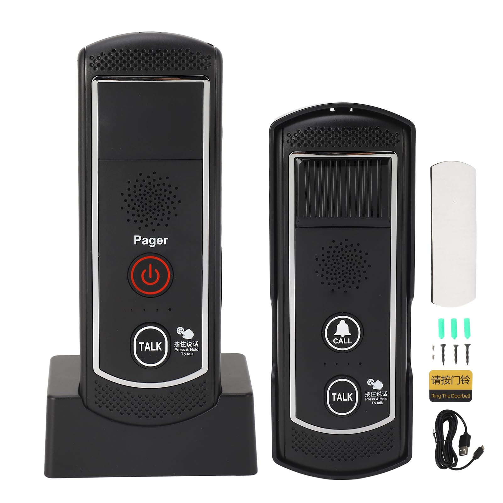 Eujgoov 16 Channel Solar Intercom Door Ultra Long Distance Intercom Doorphone Through Wall Intercom Doorphone 1 External and 1 Internal Unit