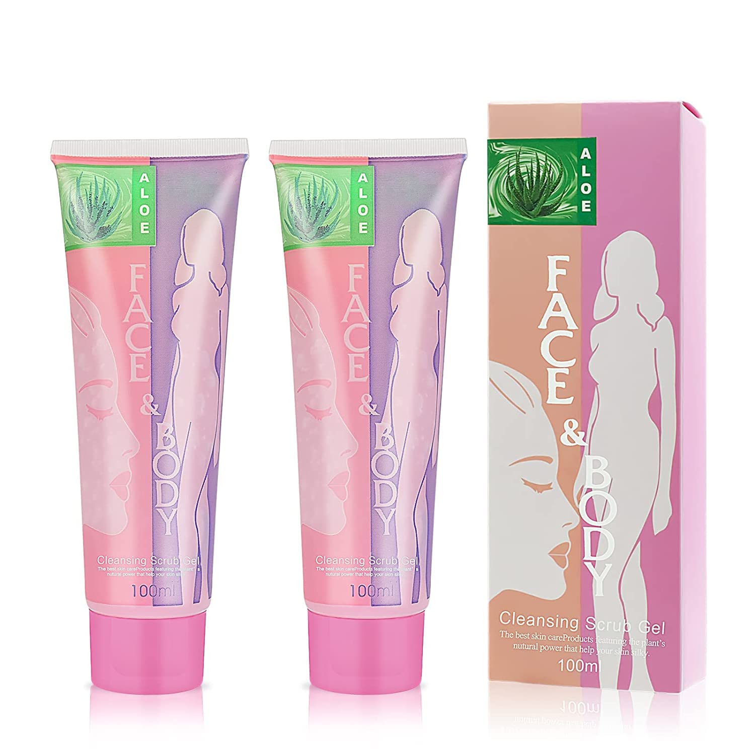 Elecsera Face and Body Cleansing Gel Scrub (Pack of 2 100 ml Each) Scrub (200 ml)-image-21